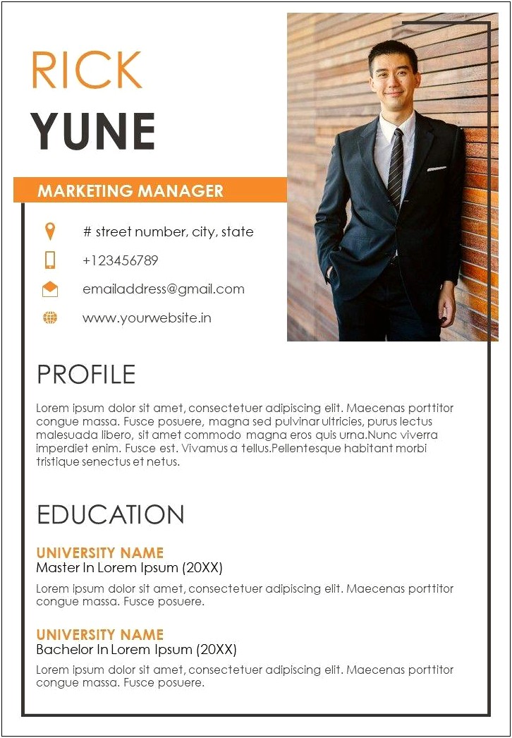 Sample Of A Manager's Resume