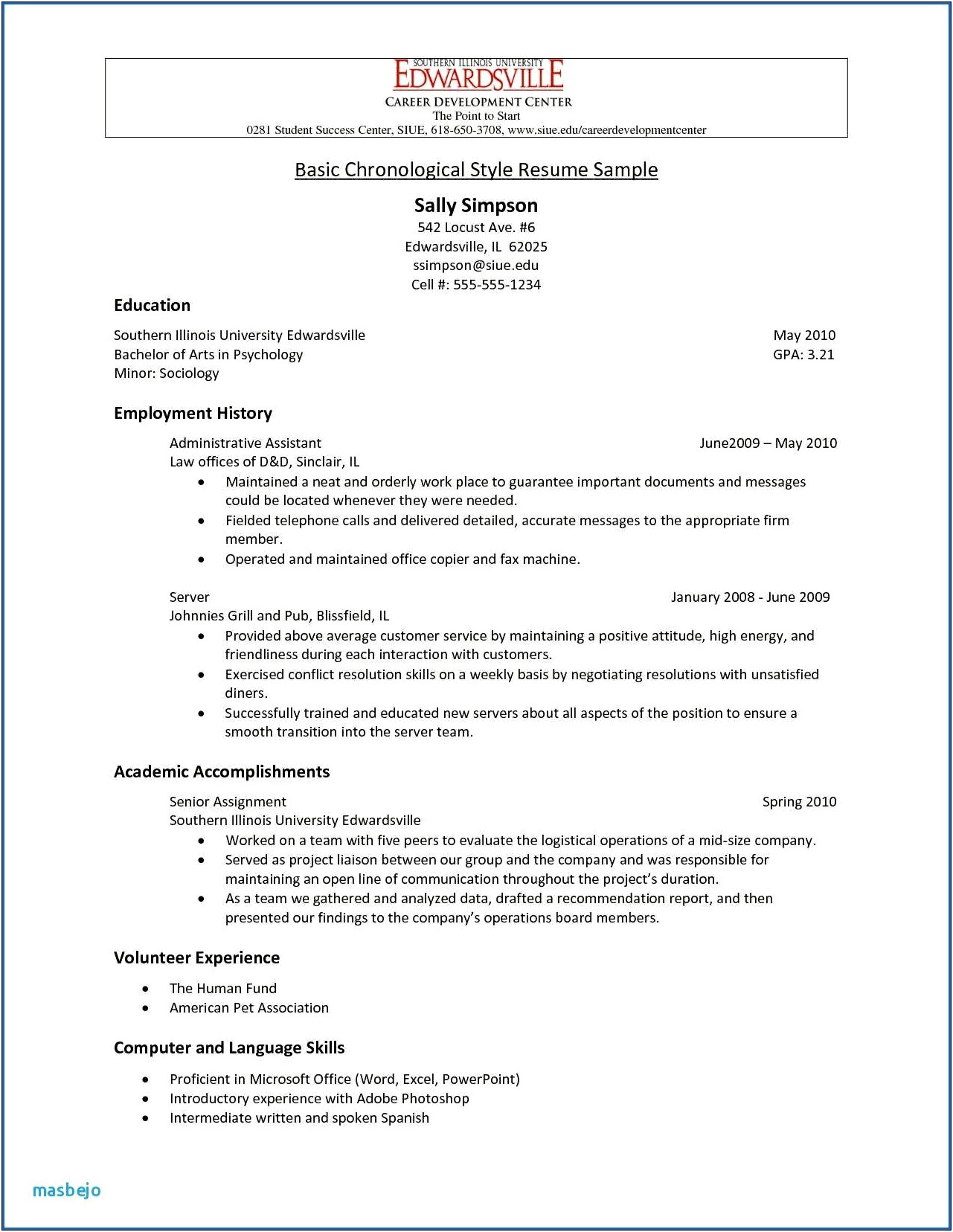 Sample Of A Paraprofessional Resume