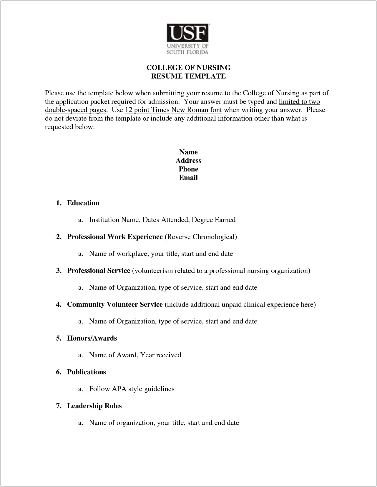 Sample Of College Resume Application