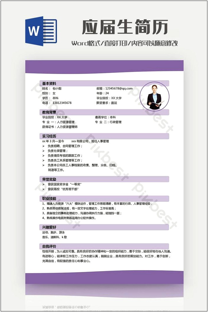 Sample Of Graduate Resume Of Human Resource Manager