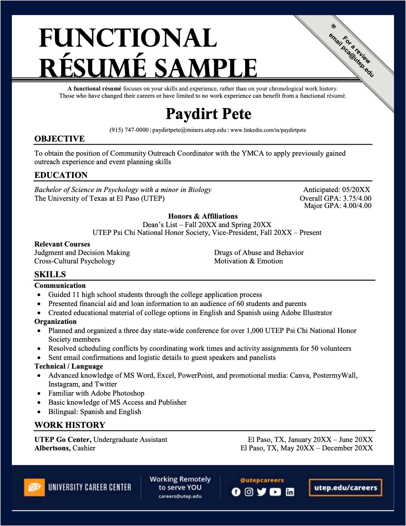 Sample Of Job Resume Pdf