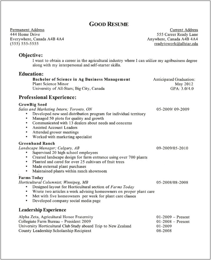 Sample Of Objectives In Resume For Students