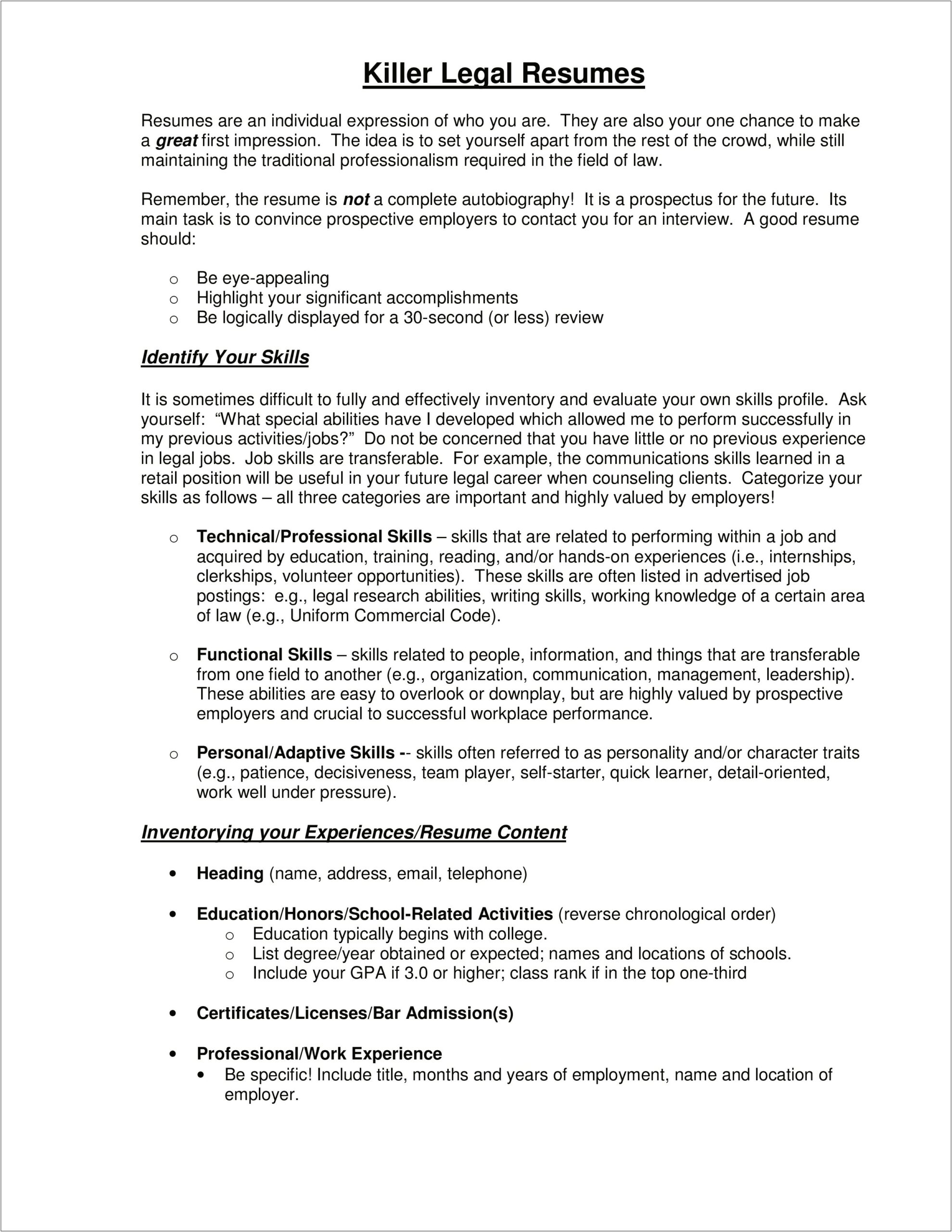 Sample Of Personal Traits In Resume