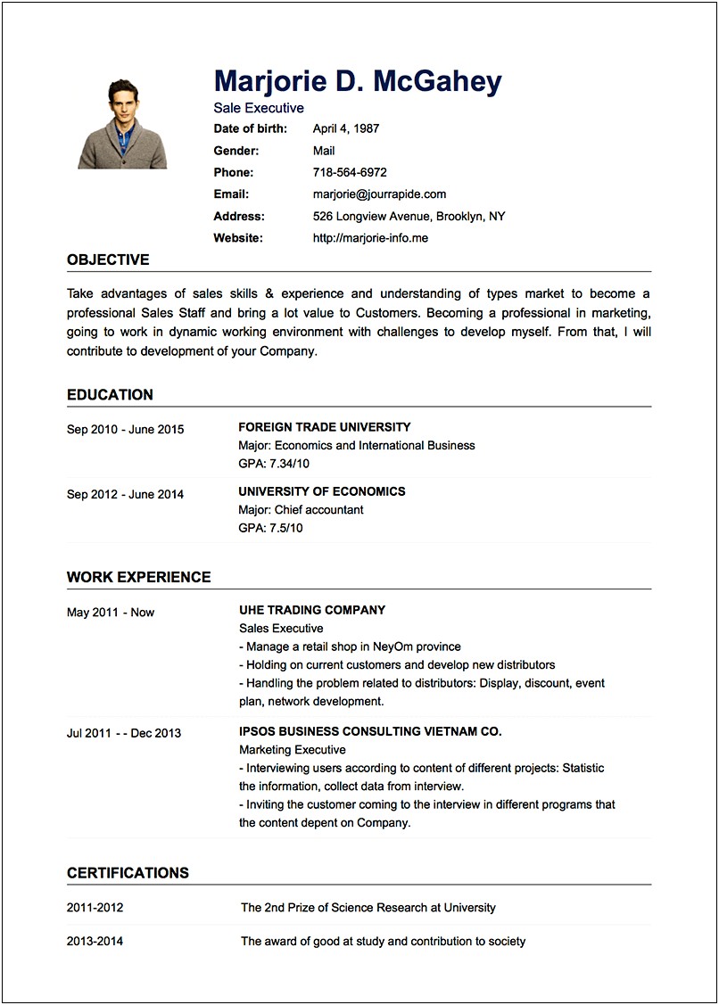 Sample Of Professionally Written Resume By Topresume