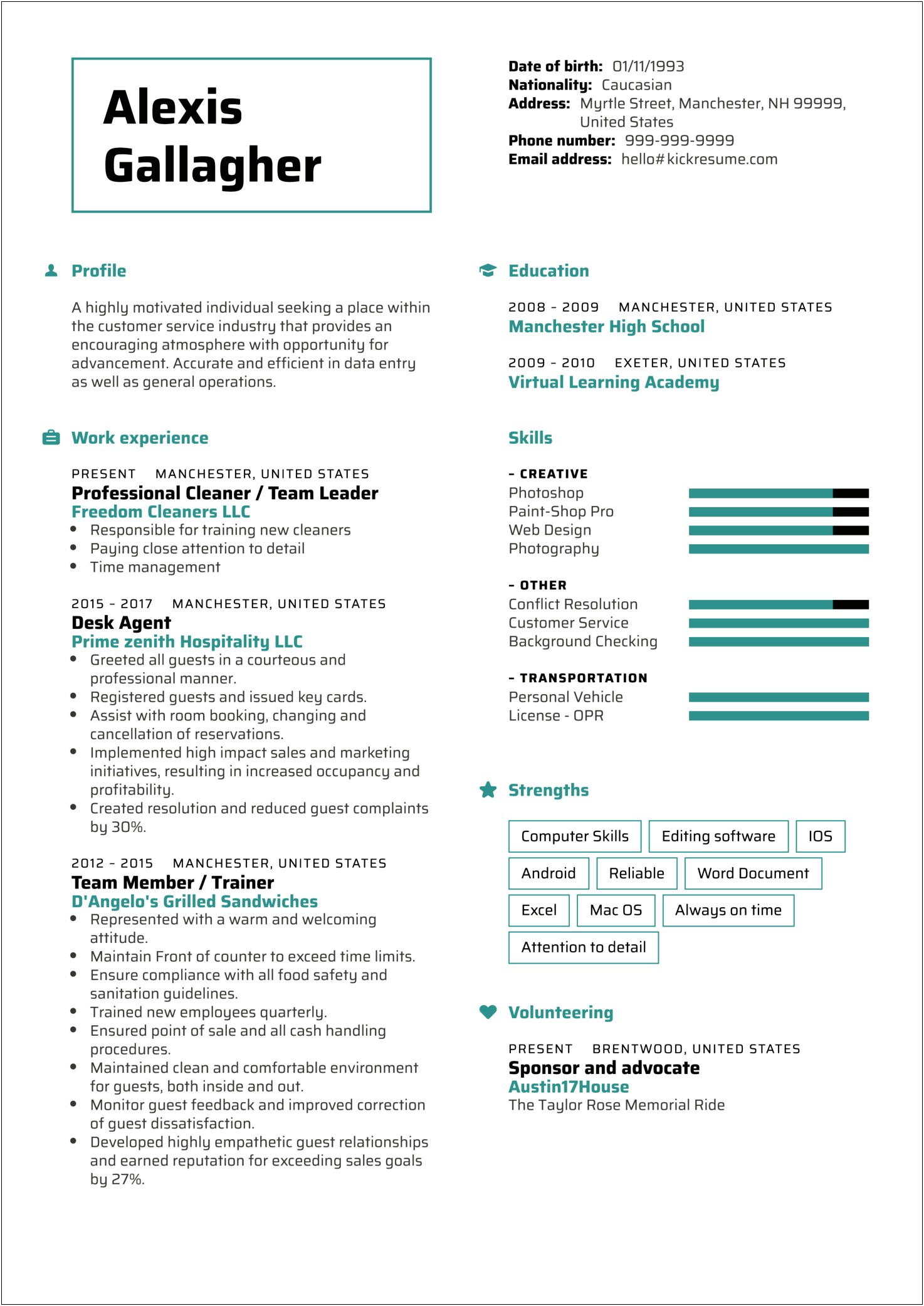 Sample Of Resume For Front Desk Receptionist