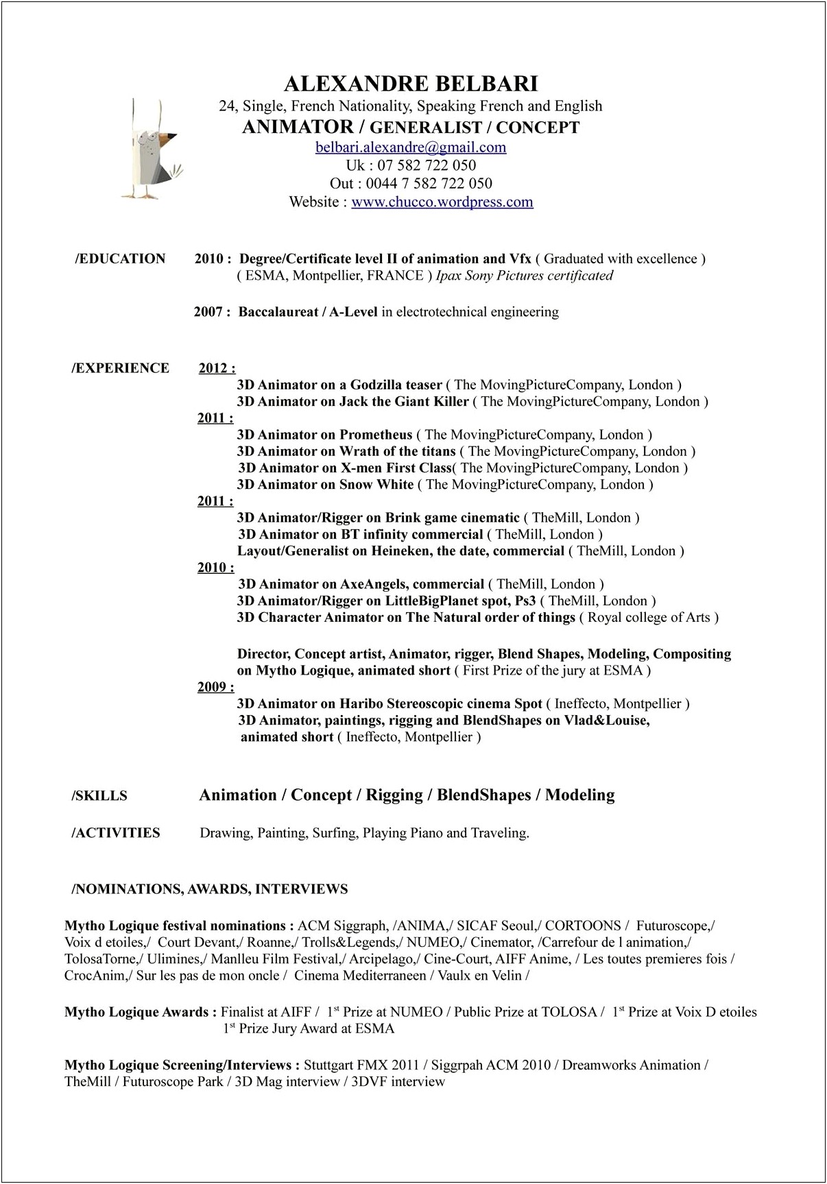 Sample Of Resume For Movers