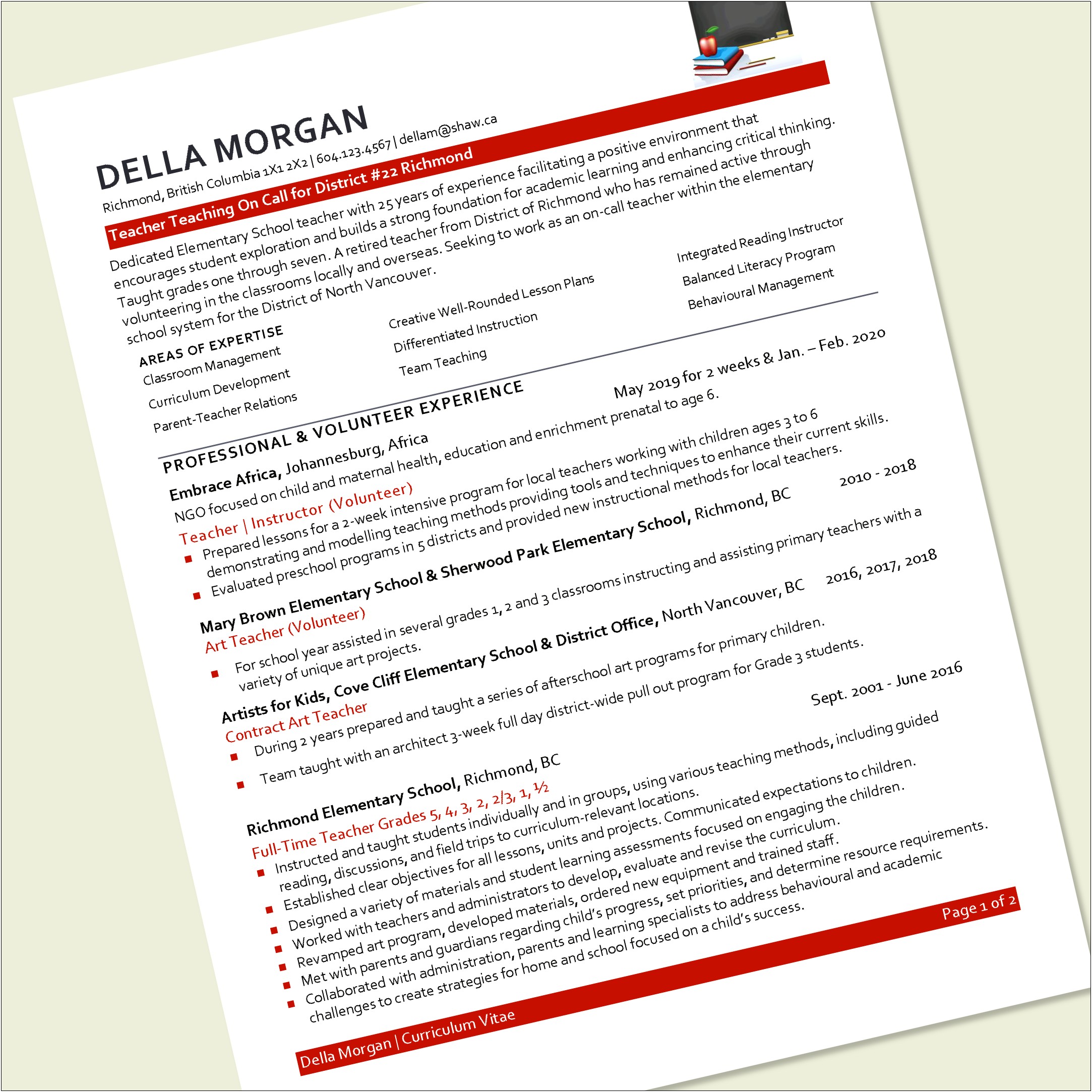 Sample Of Resume With 2x2 Picture