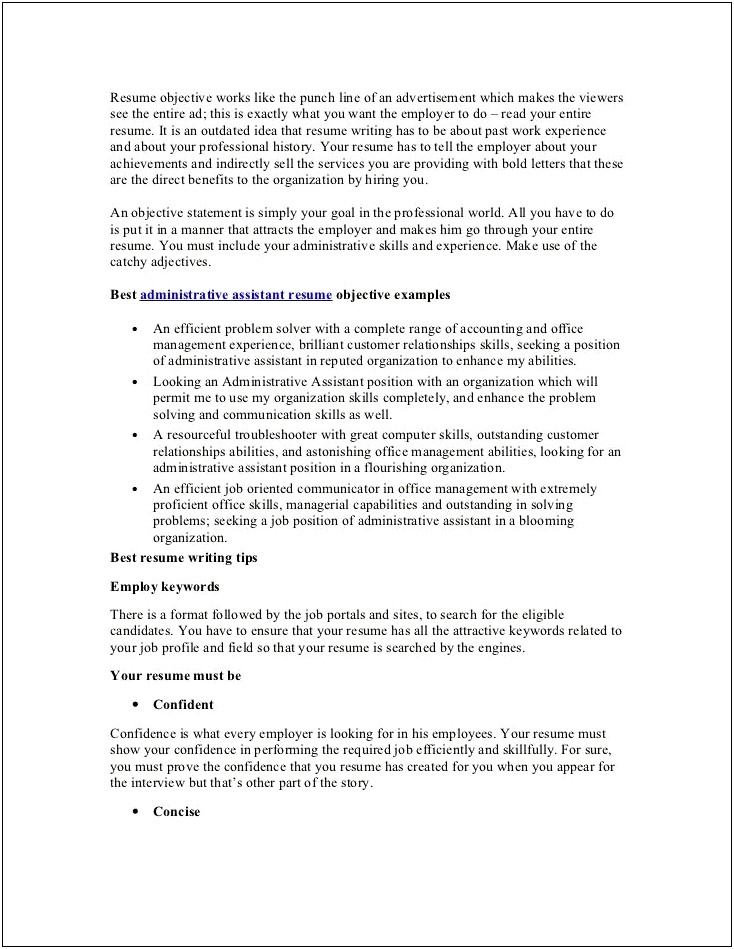 Sample Office Assistant Resume Objective