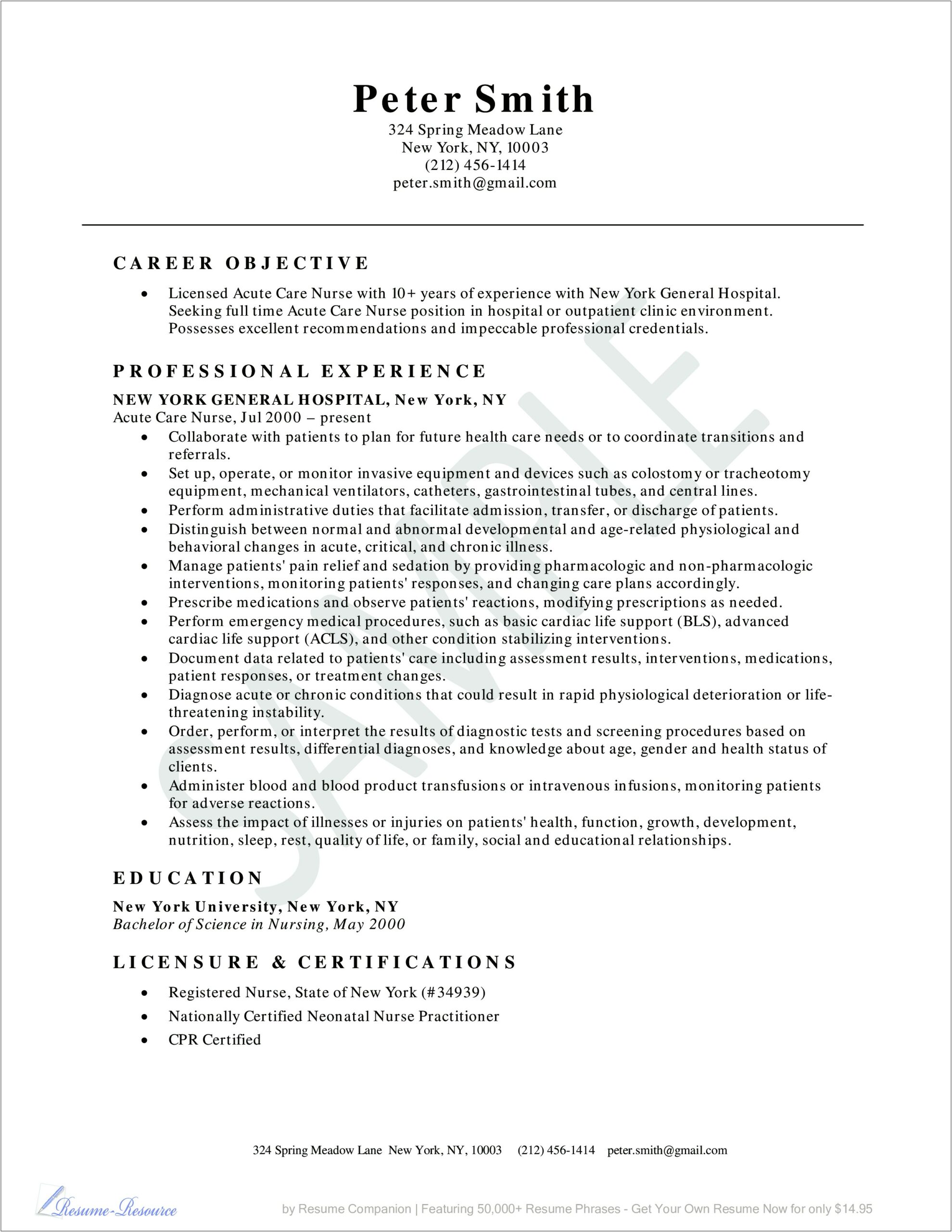 Sample Phrases For Objective On Resume
