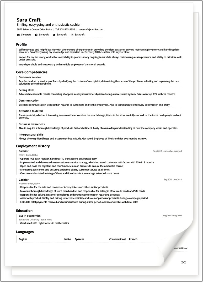 Sample Professional Resume Copy Editor