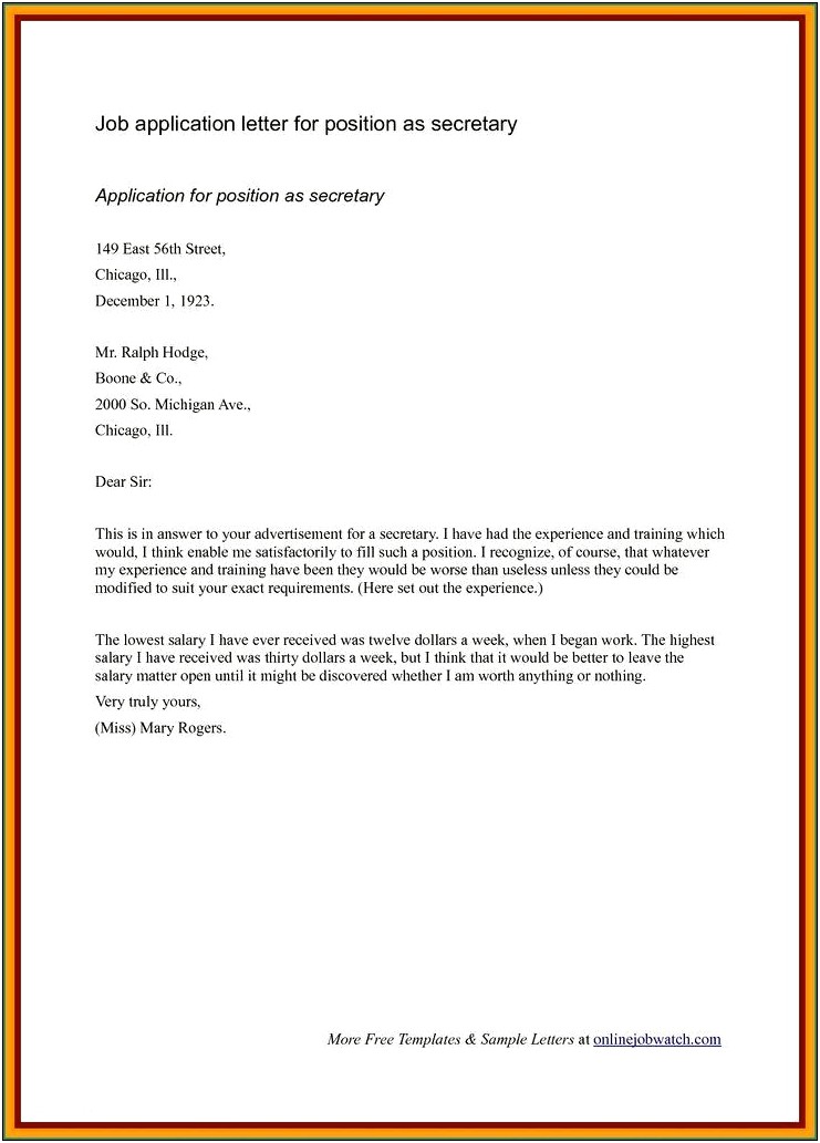Sample Quick Resume Cover Letter