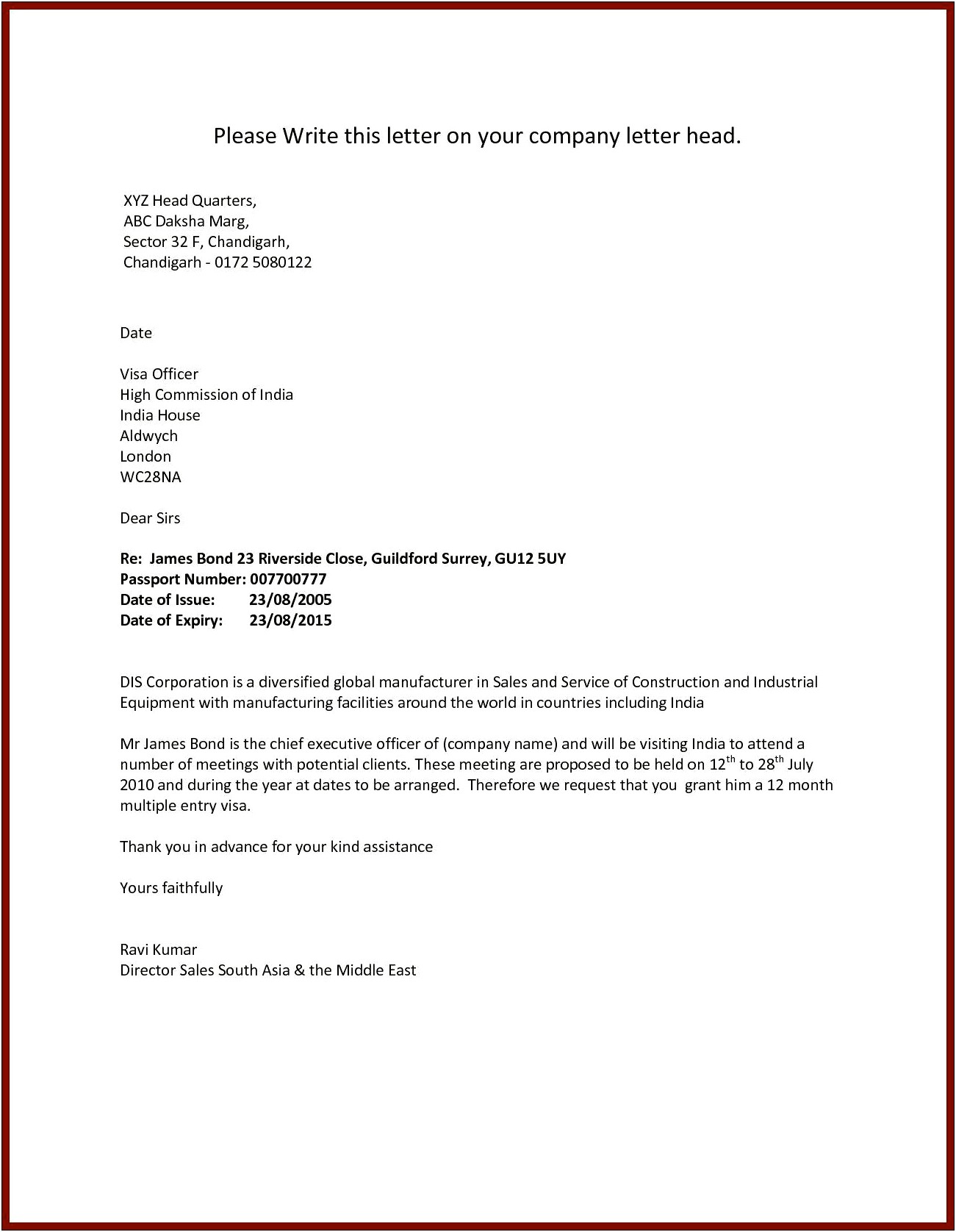 Sample Relocation Cover Letter For Resume