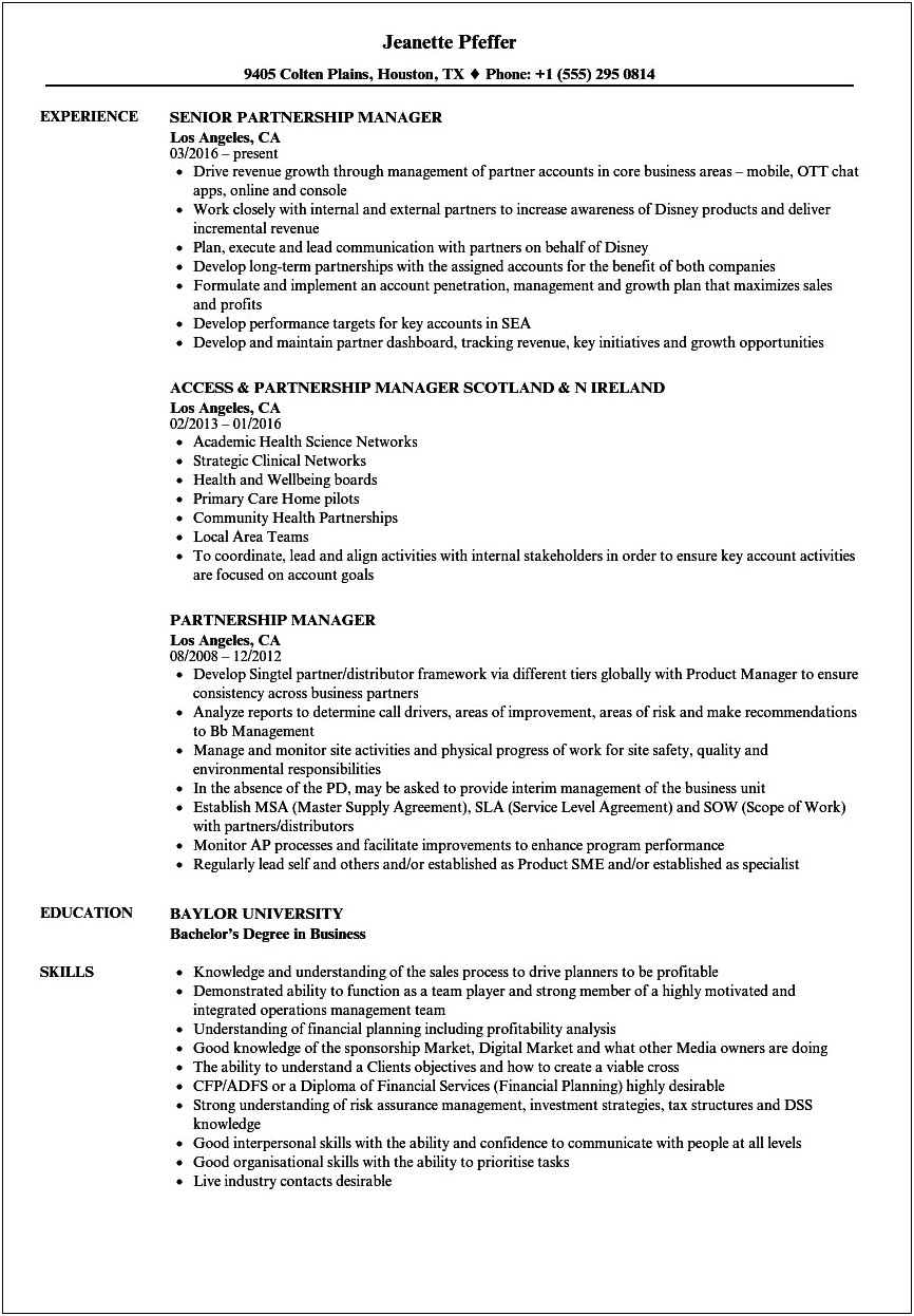 Sample Resume A Sales Manager Procter And Gamble