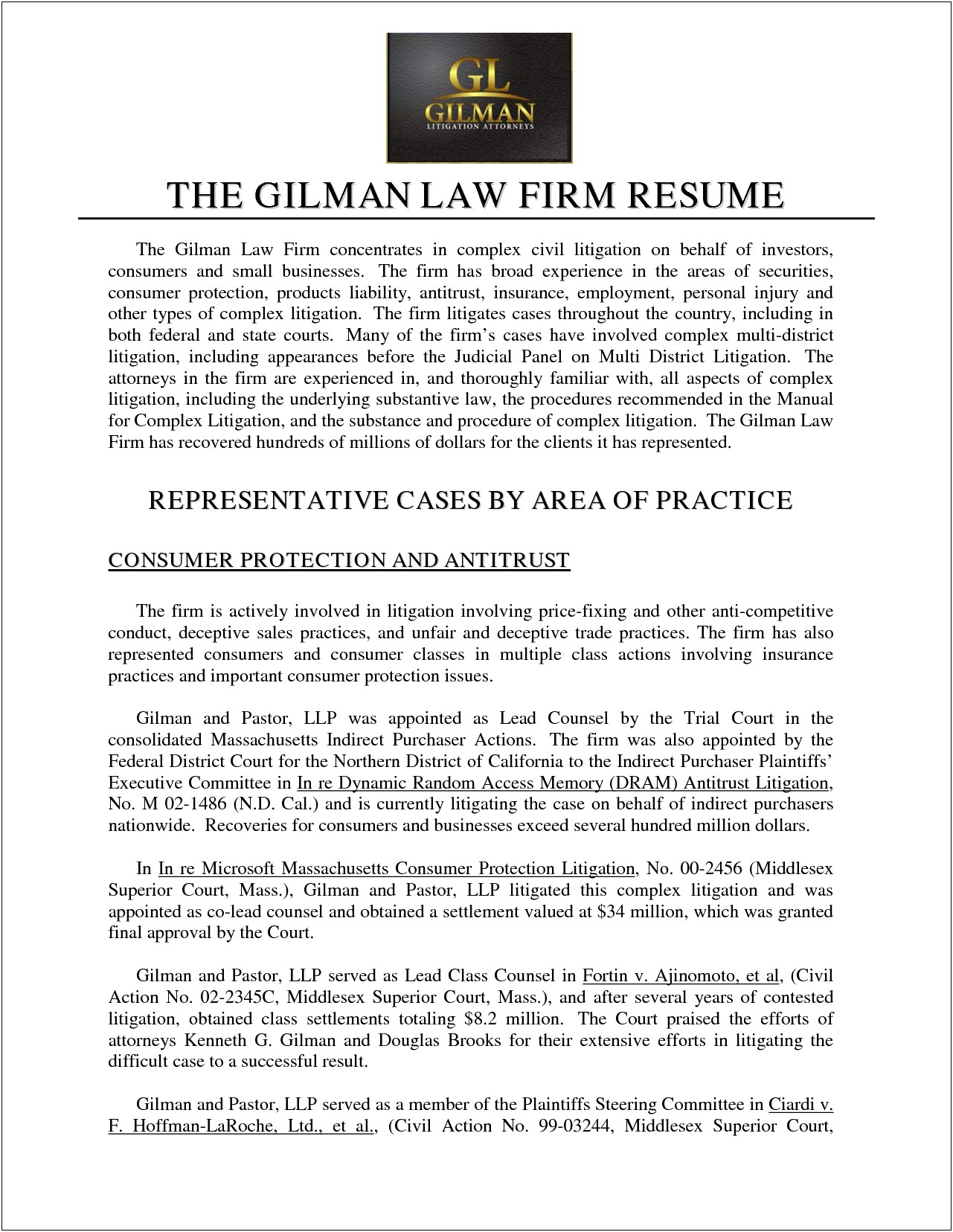 Sample Resume About Personal Injury Attorney