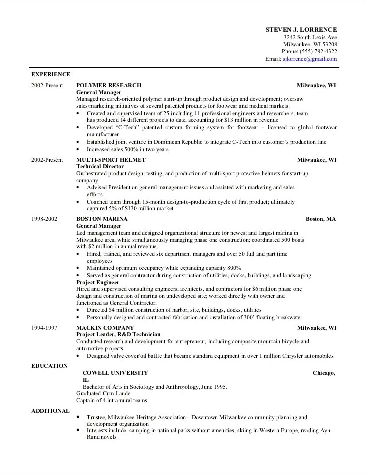 Sample Resume Columbia Uni Graduate