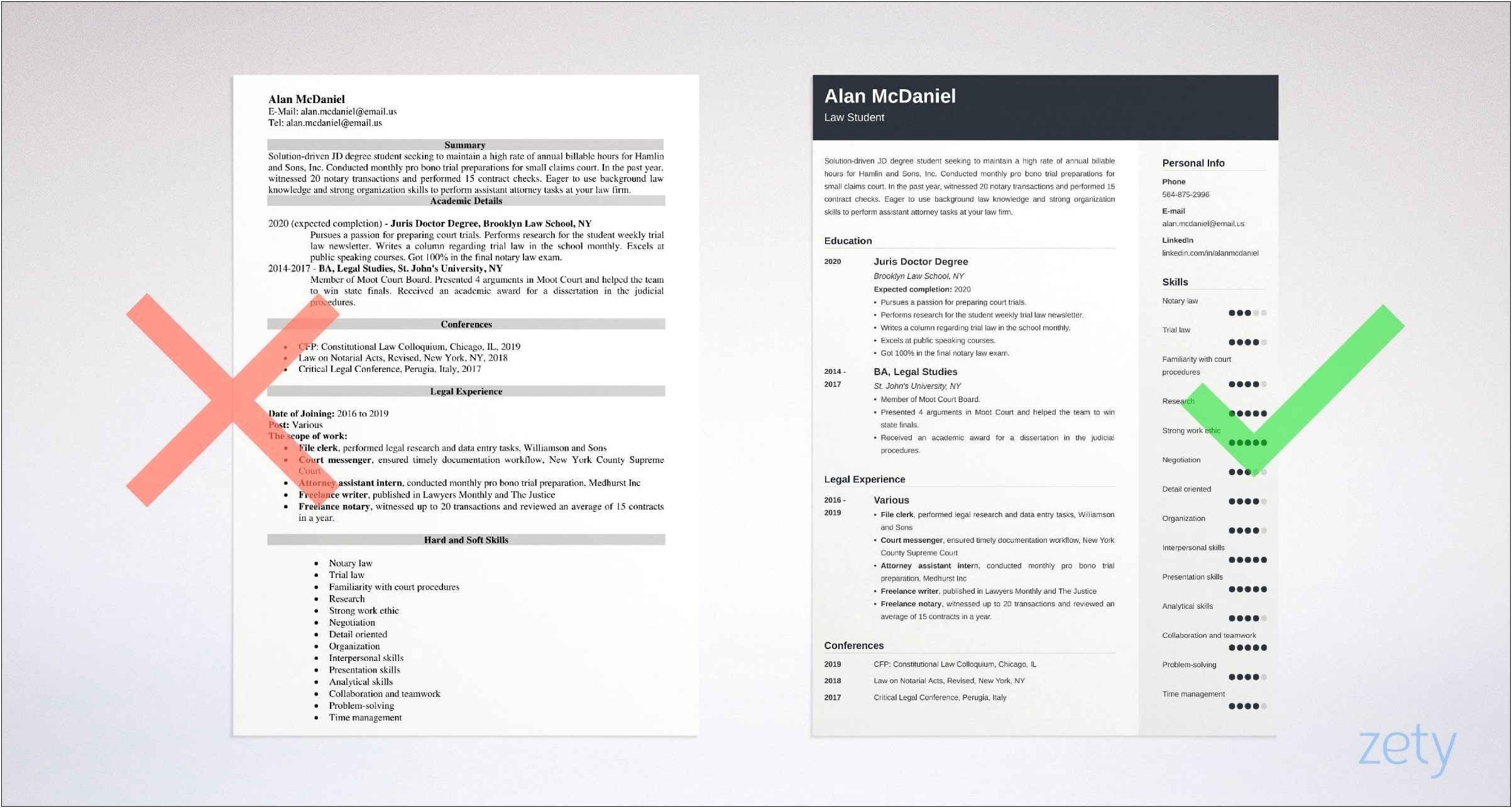 Sample Resume First Year Law Student