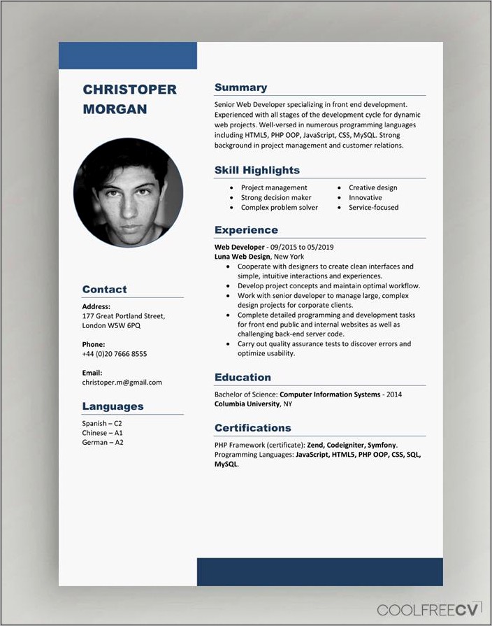 Sample Resume For A Scientist