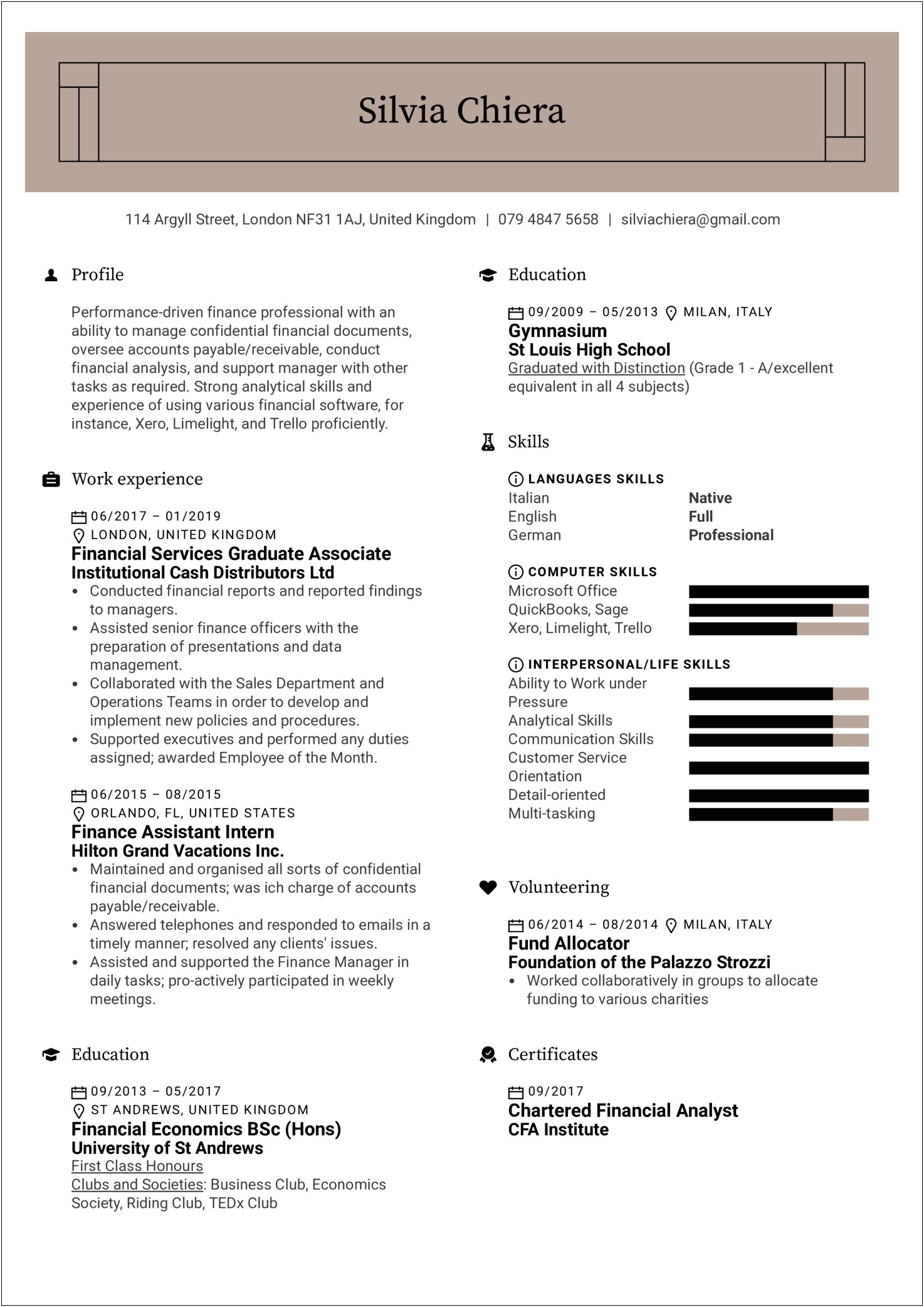 Sample Resume For Accounting Associate