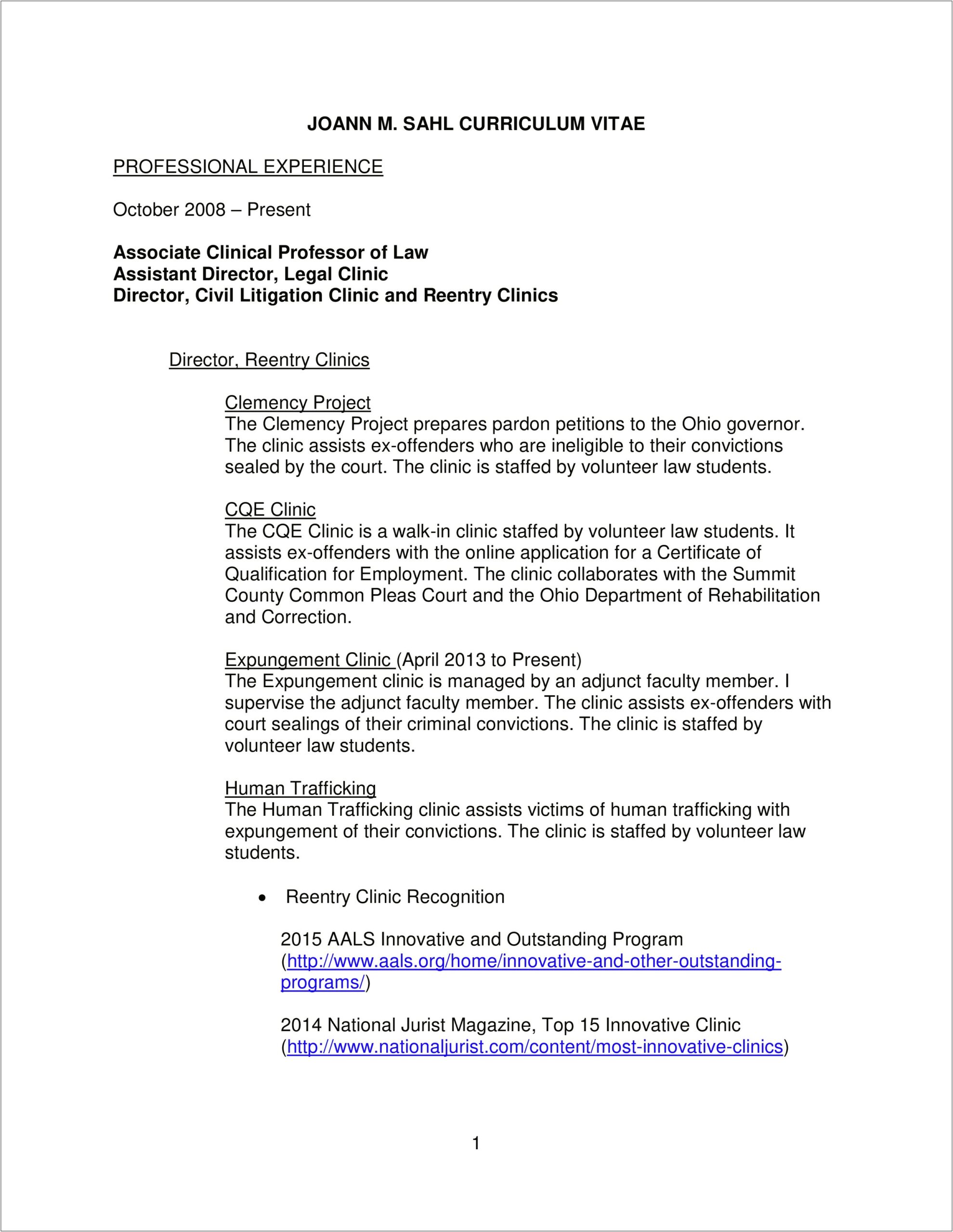 Sample Resume For Adjunct Faculty Position