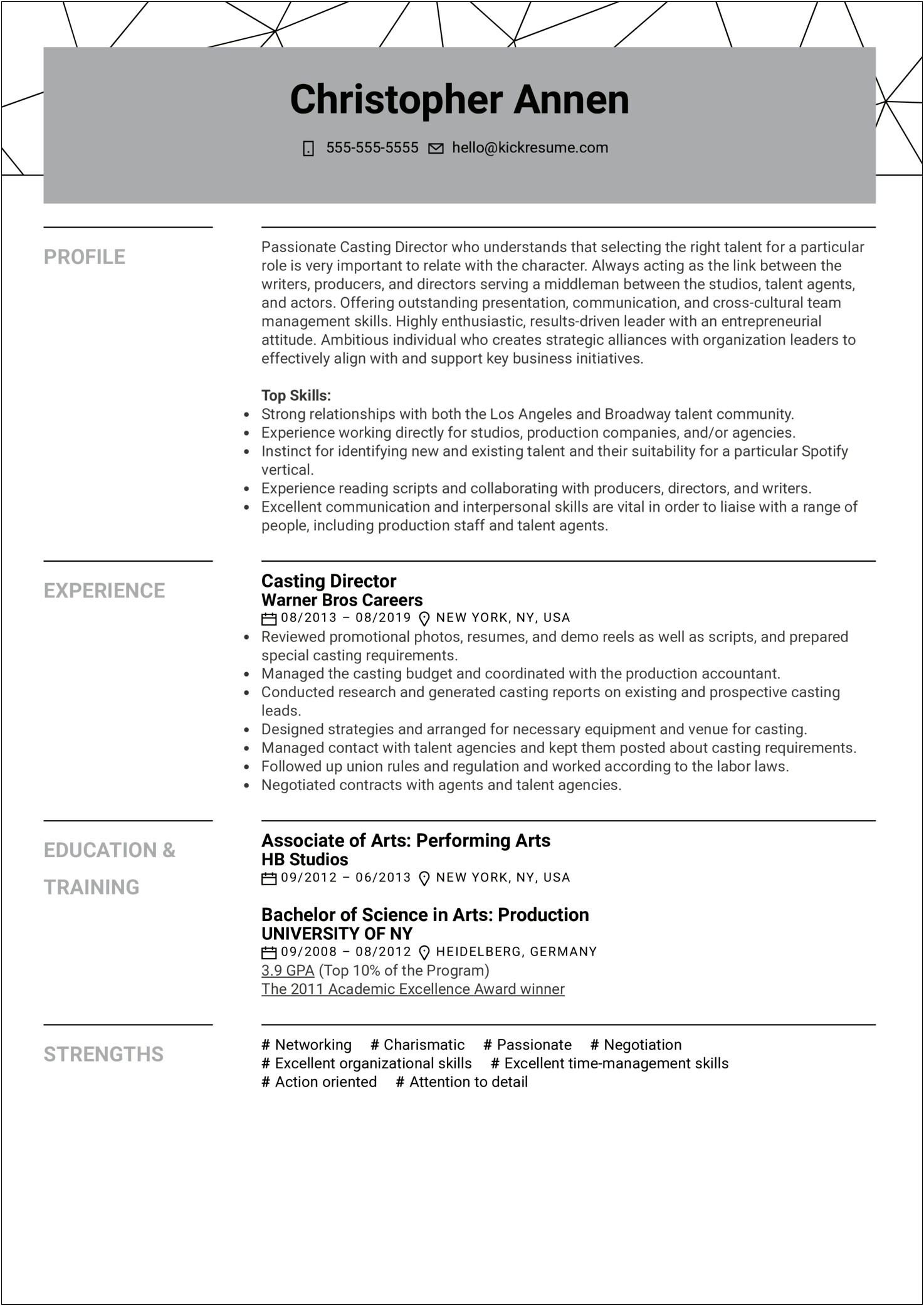 Sample Resume For Admissions Director