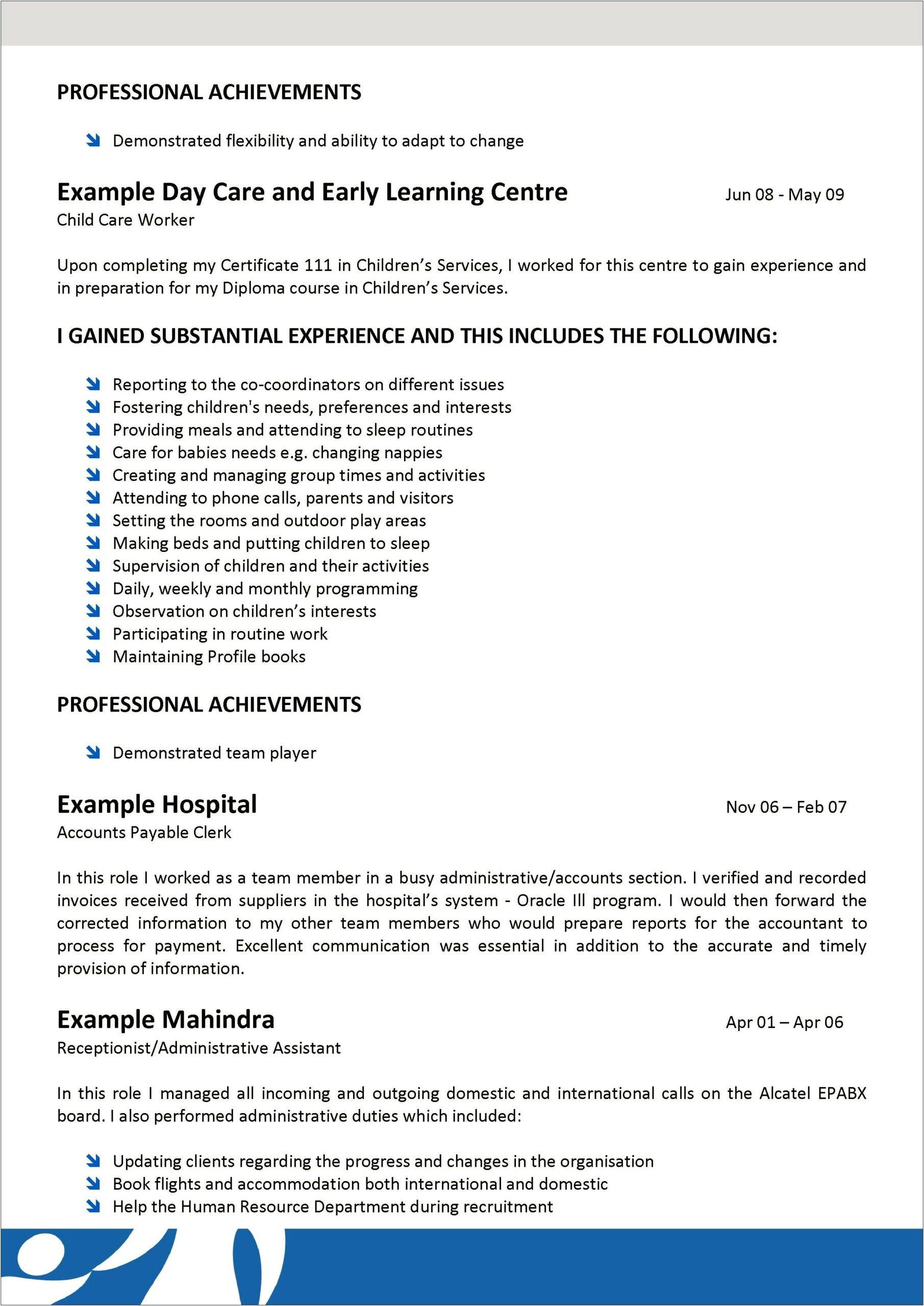 Sample Resume For Aged Care Worker
