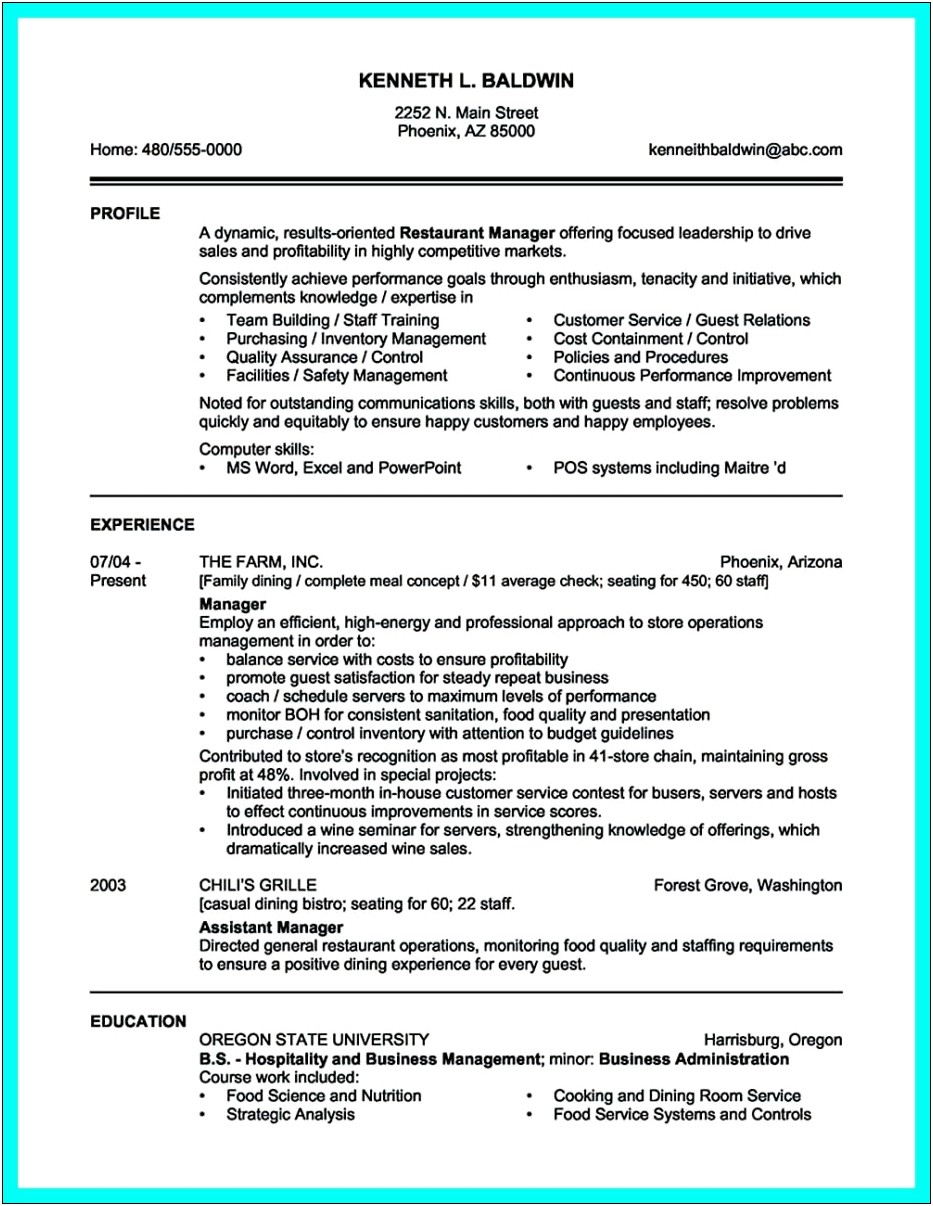 Sample Resume For Agriculture Sales