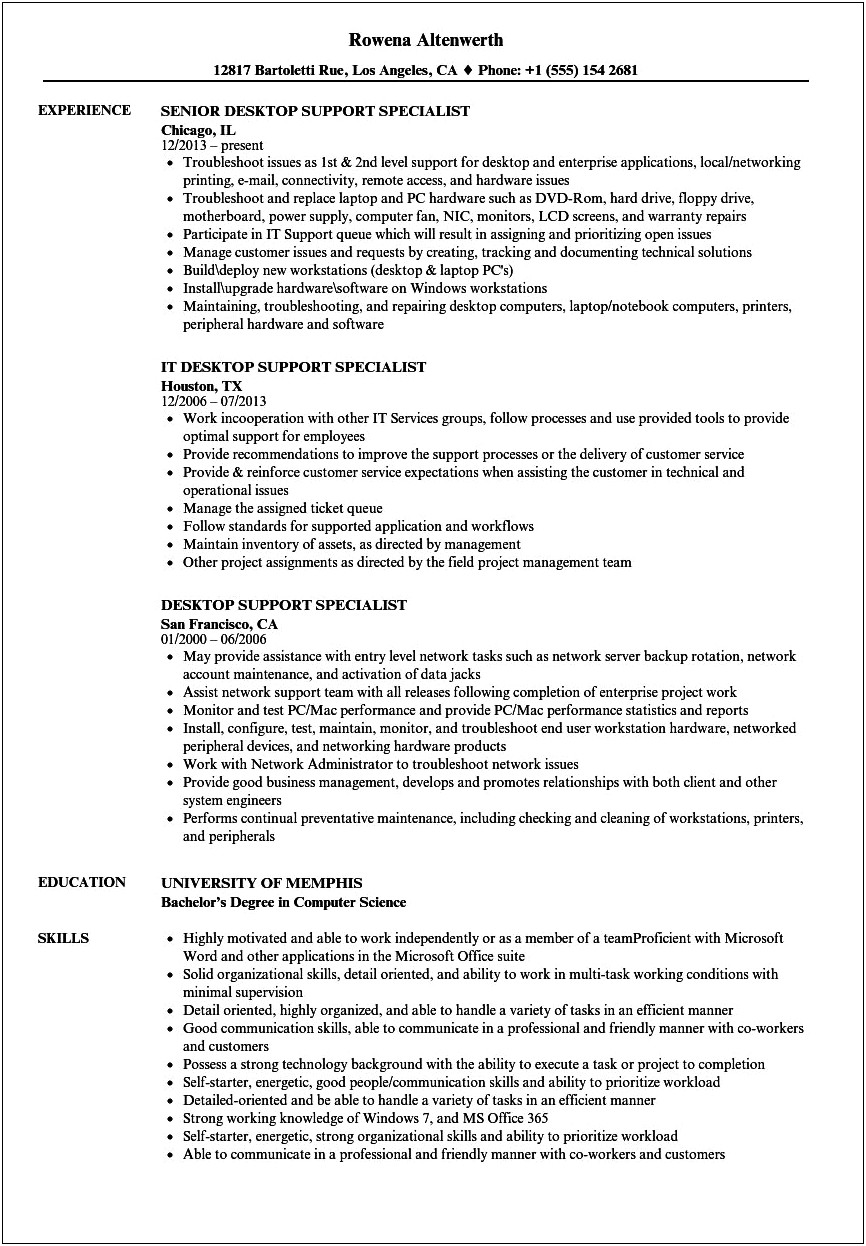 Sample Resume For Apple Specialist