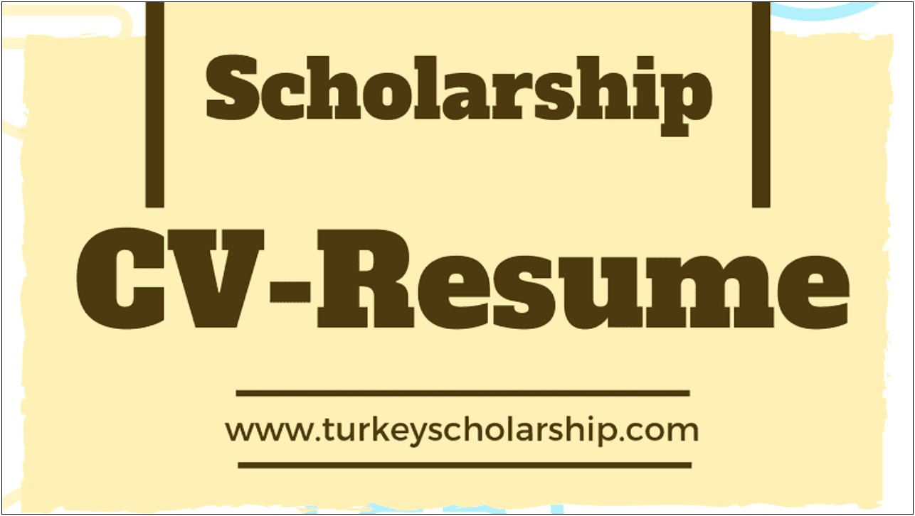 Sample Resume For Applying Scholarships