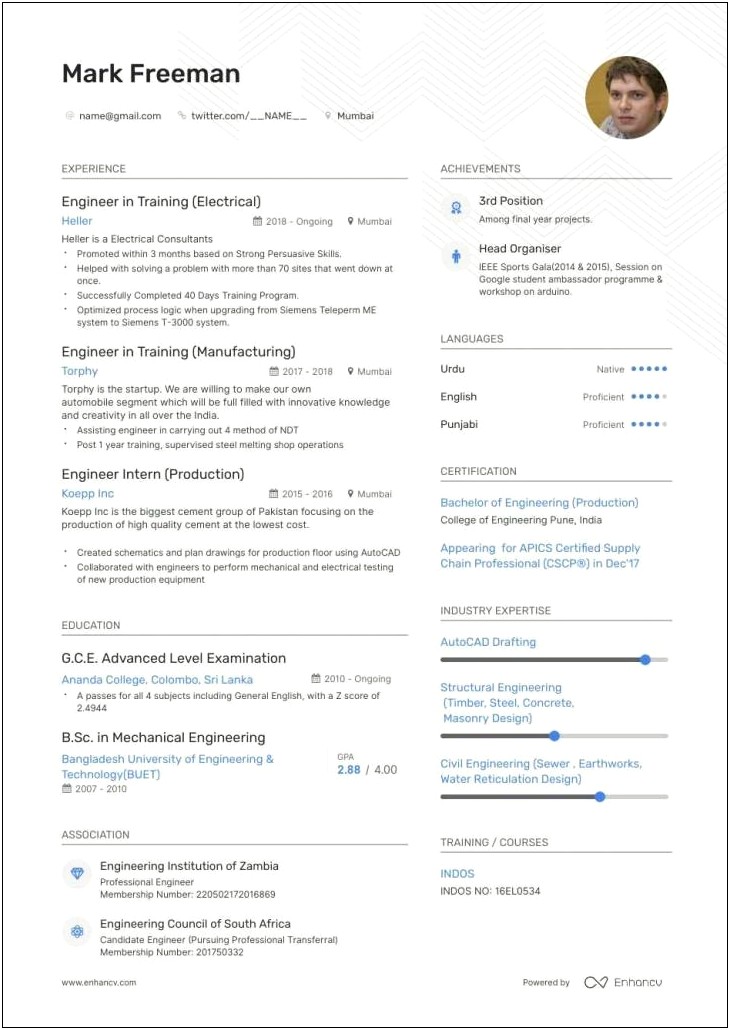 Sample Resume For Autocad Drafter