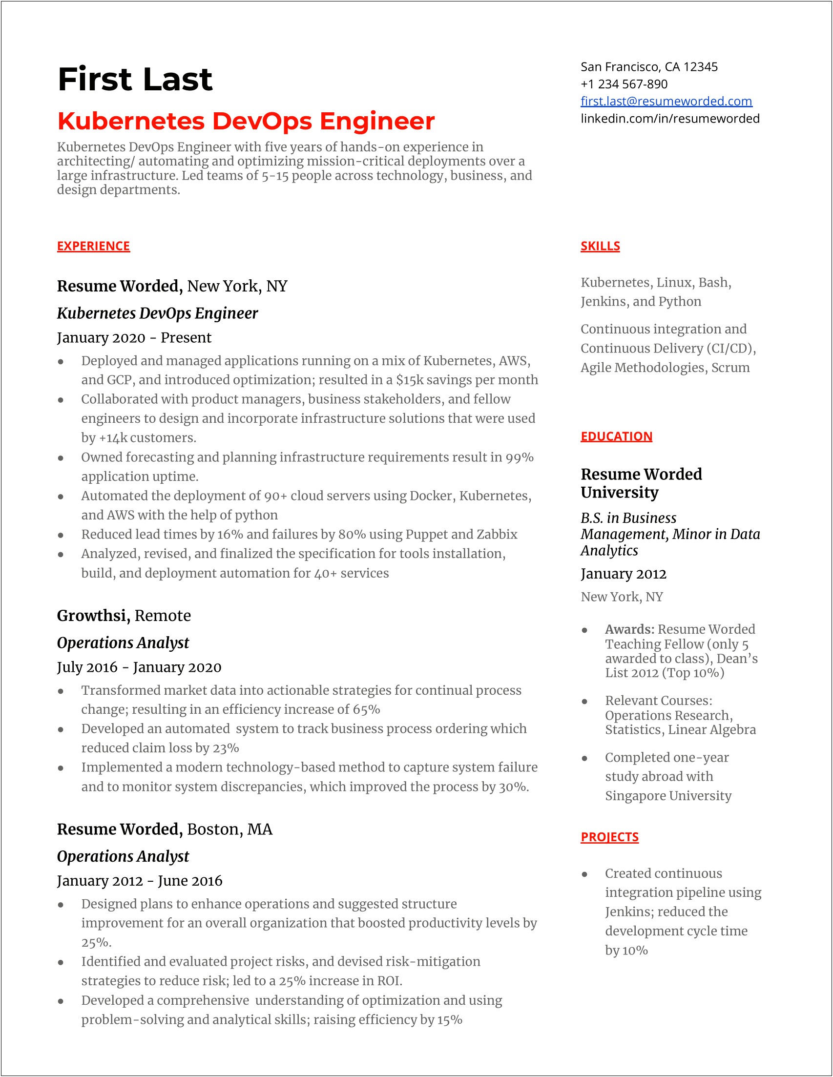 Sample Resume For Azure Administrator