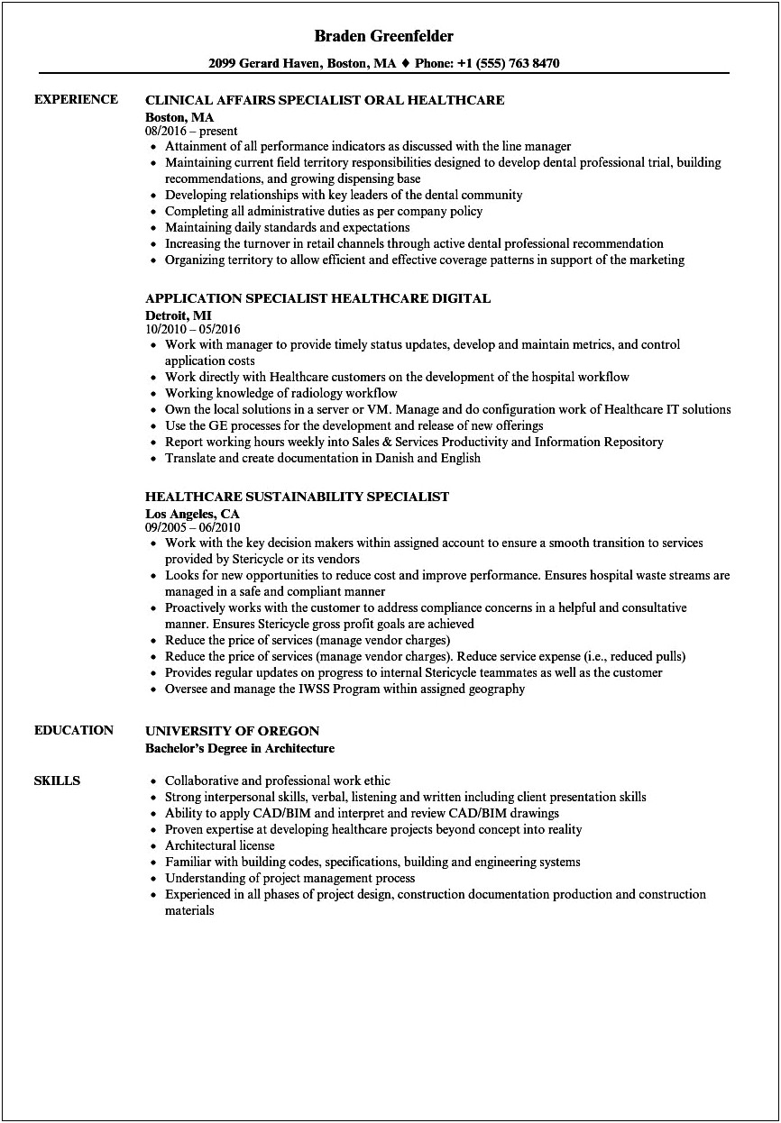 Sample Resume For Credentialing Specialist