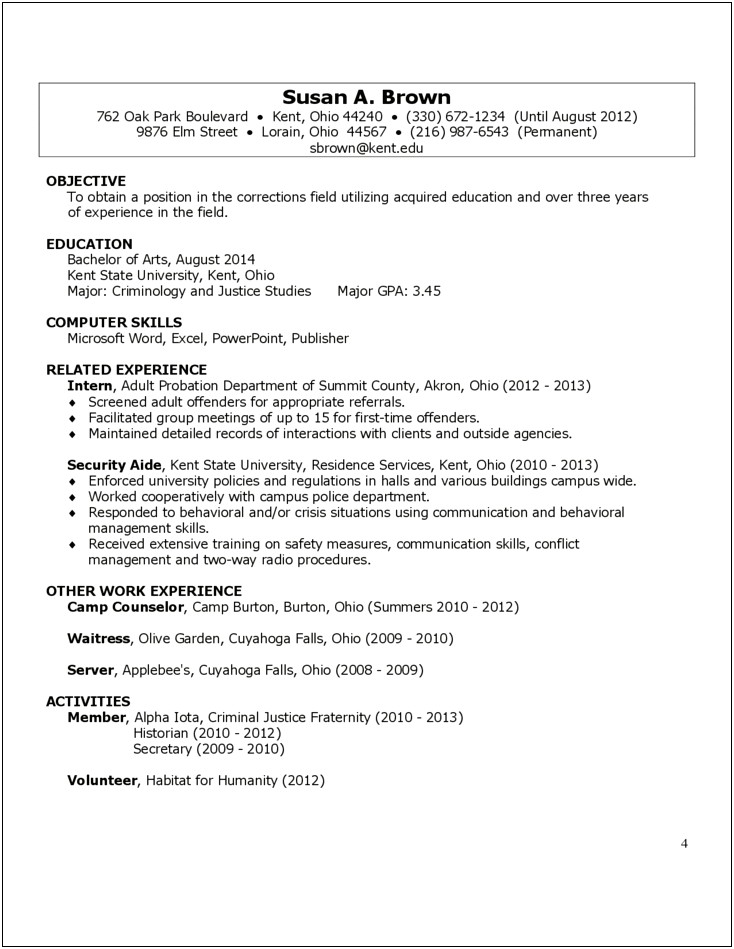 Sample Resume For Crisis Counselor