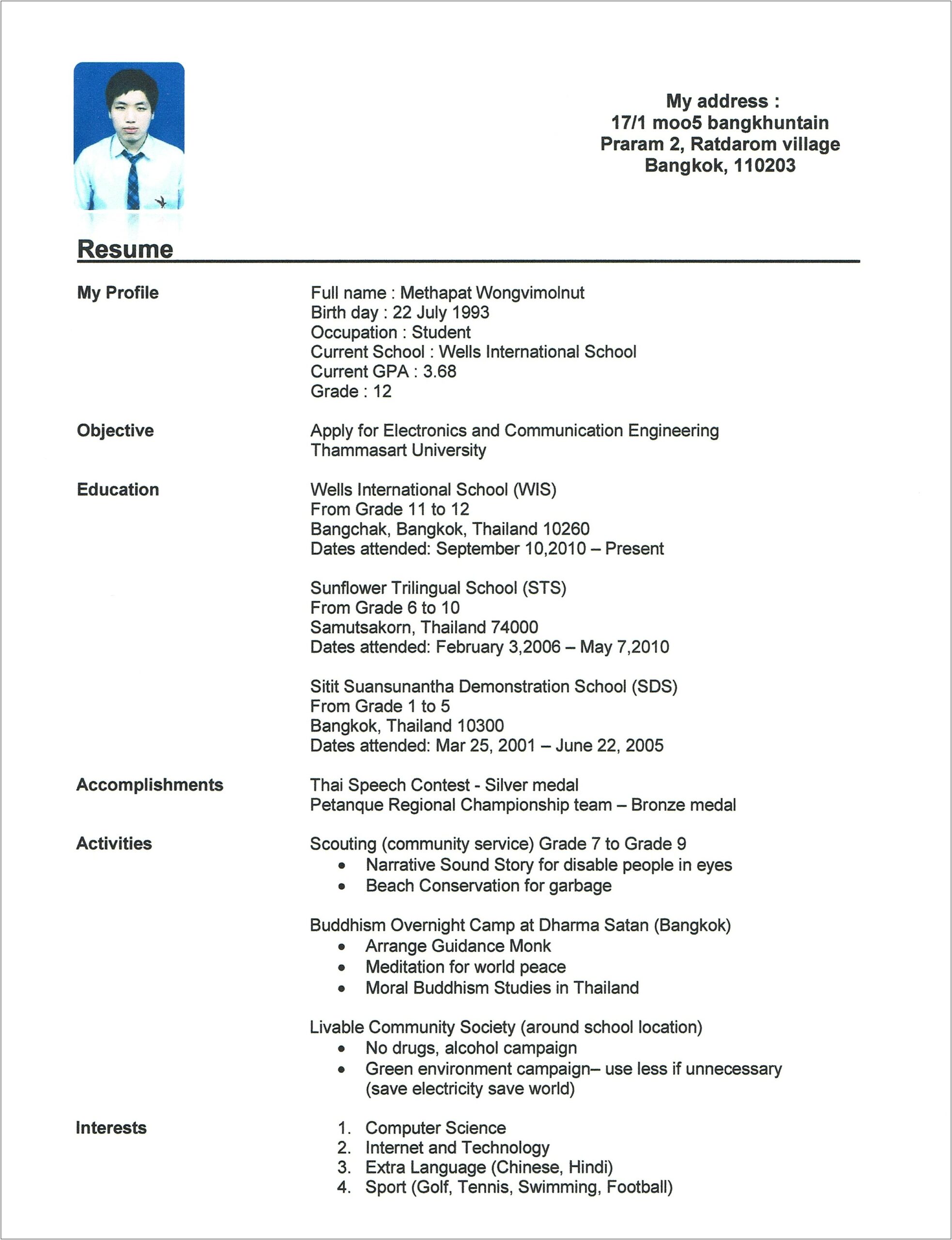 Sample Resume For Crna School