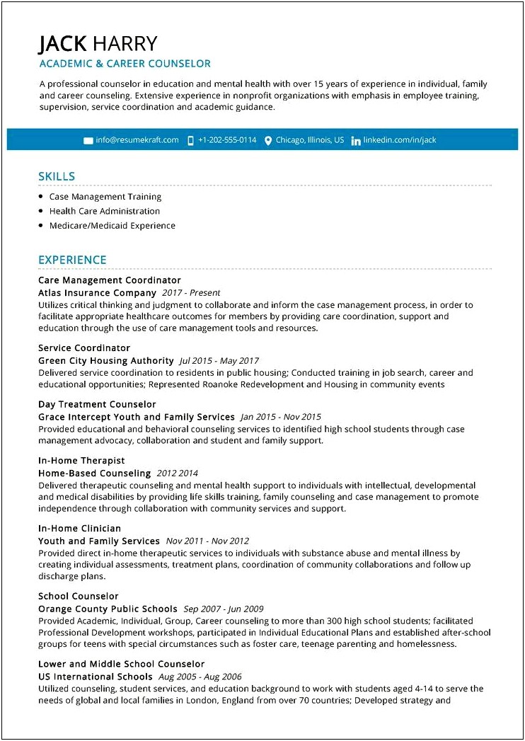 Sample Resume For Disability Coordinator
