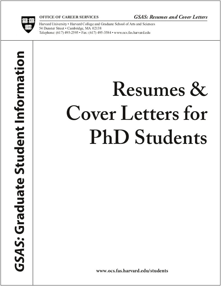 Sample Resume For Doctoral Students