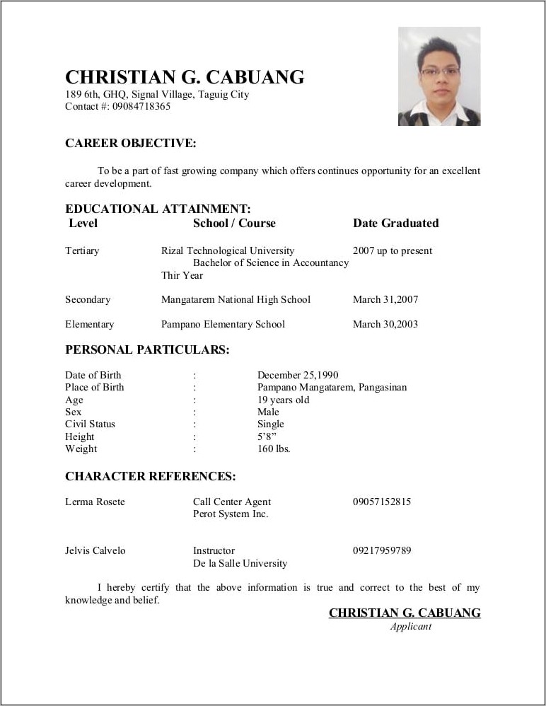 Sample Resume For Doctors Philippines