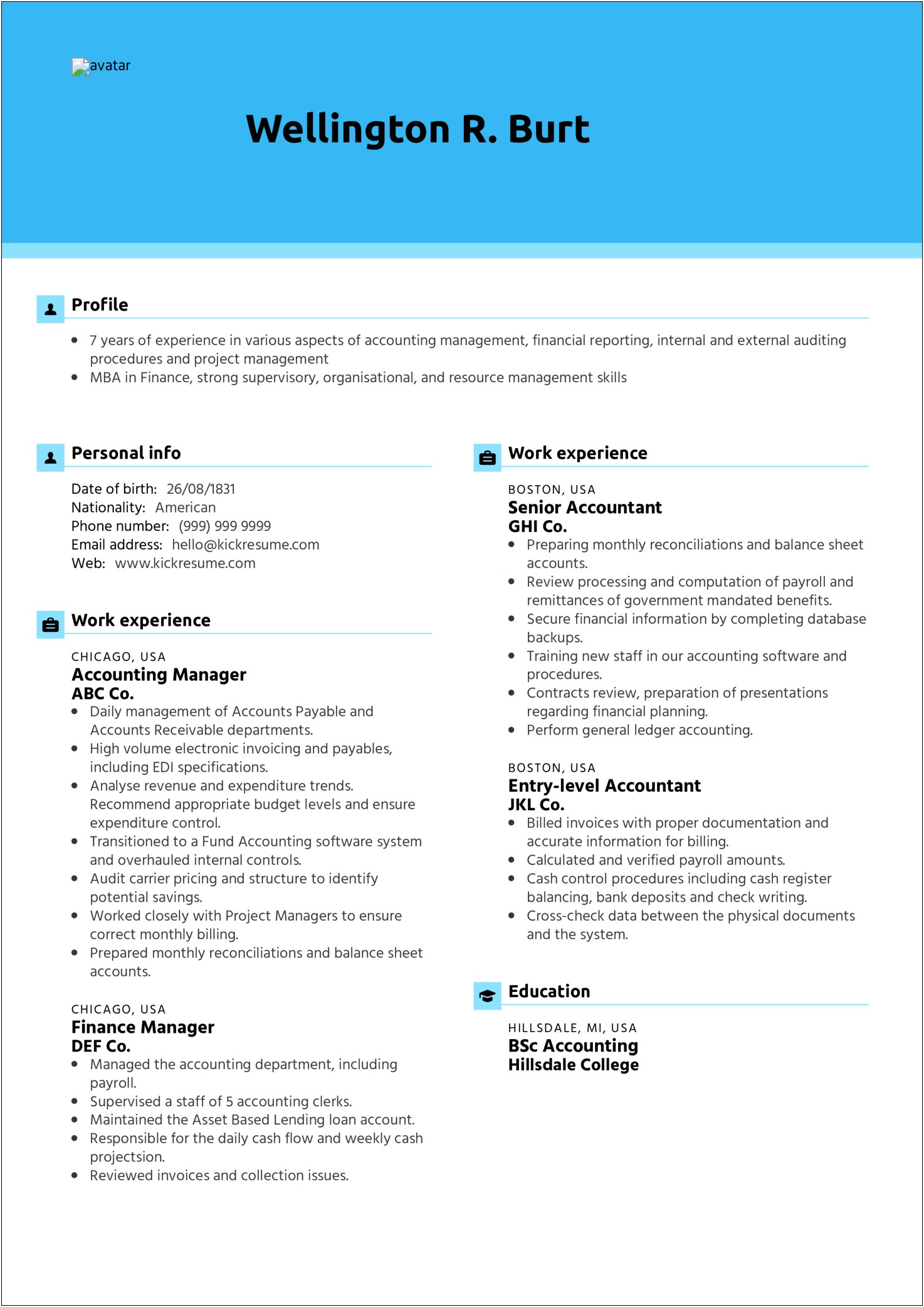 Sample Resume For Fund Accountants