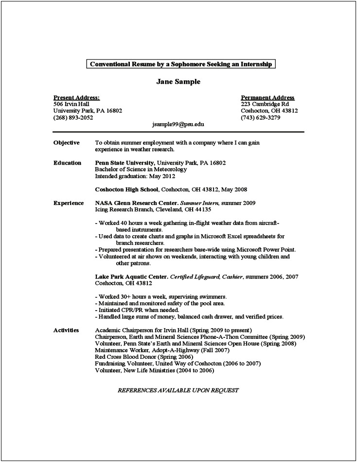 Sample Resume For Fundraising Position
