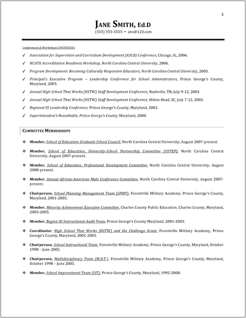 Sample Resume For Military Academy