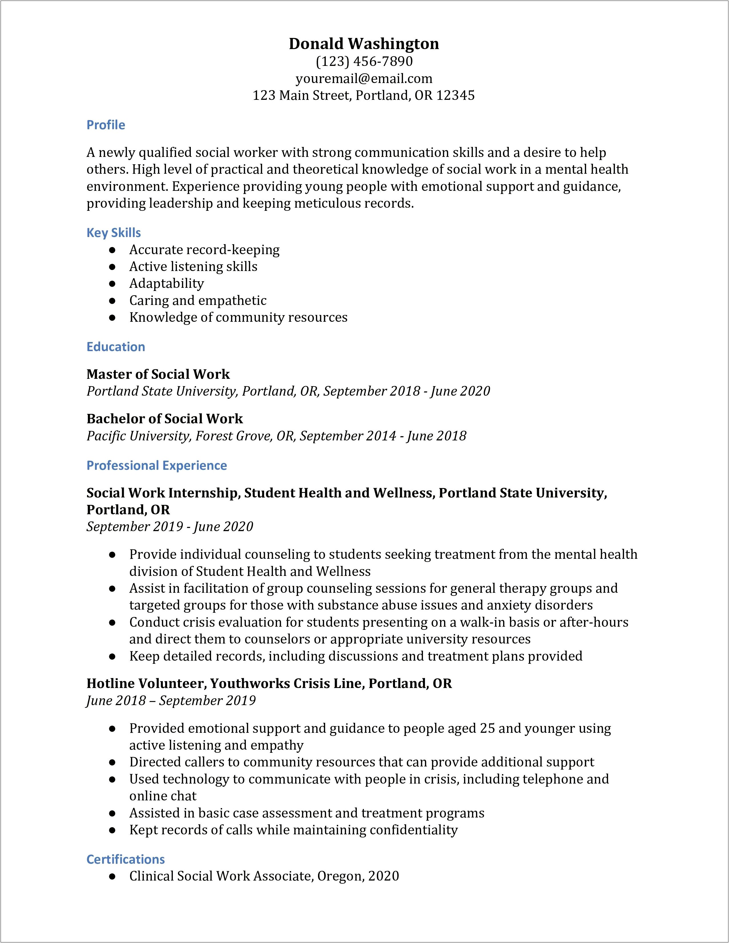 Sample Resume For New Immigrants