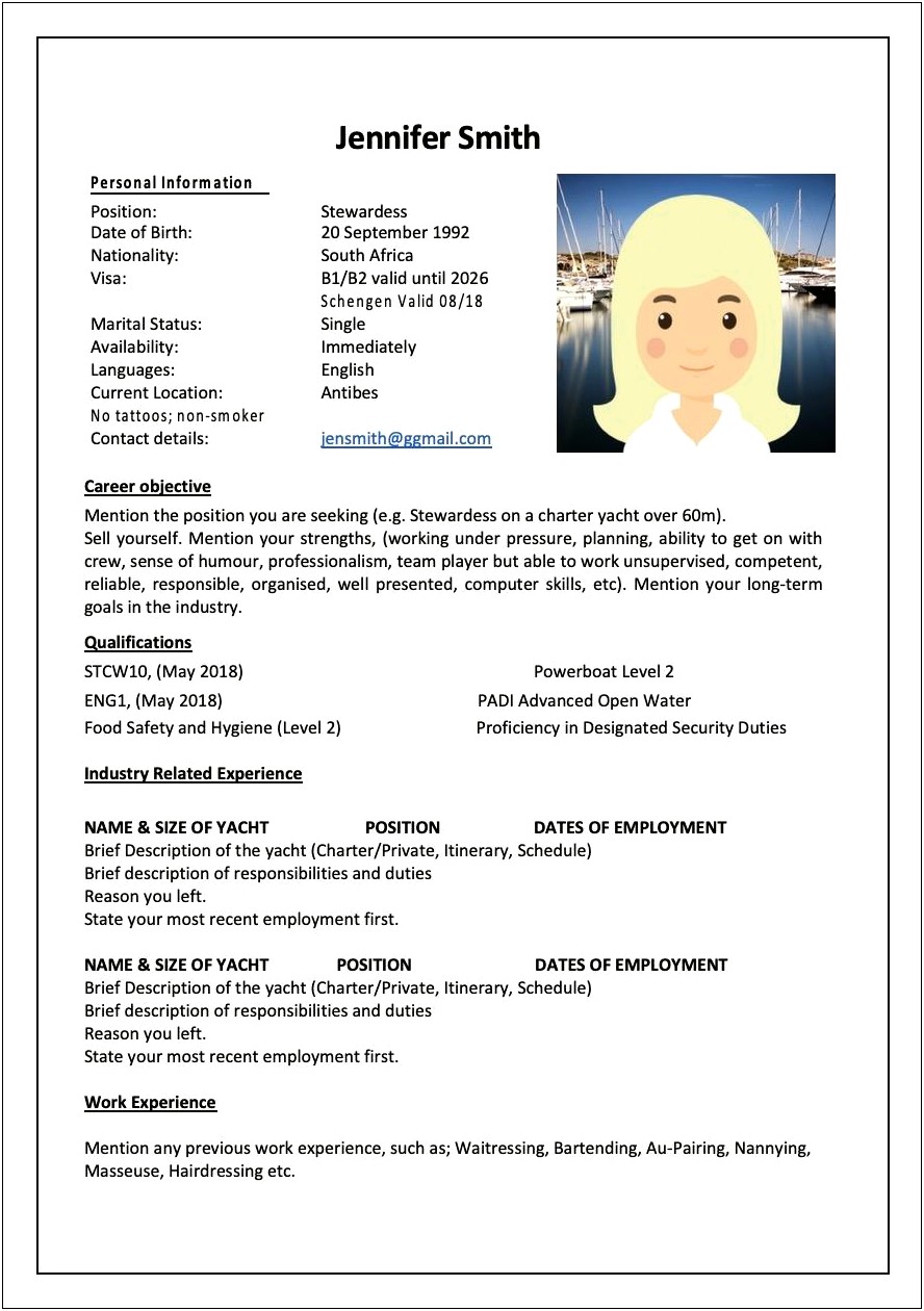 Sample Resume For Offshore Job