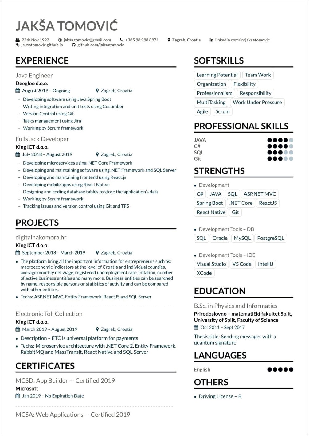 Sample Resume For Physics Lecturer