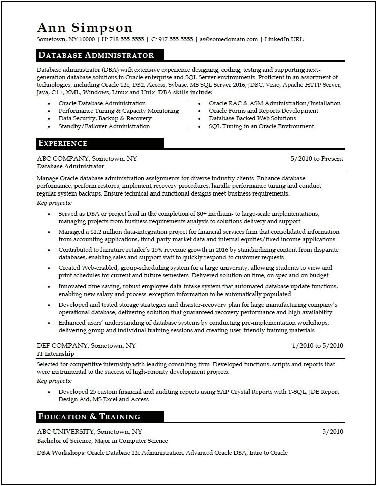 Sample Resume For Placement Coordinator