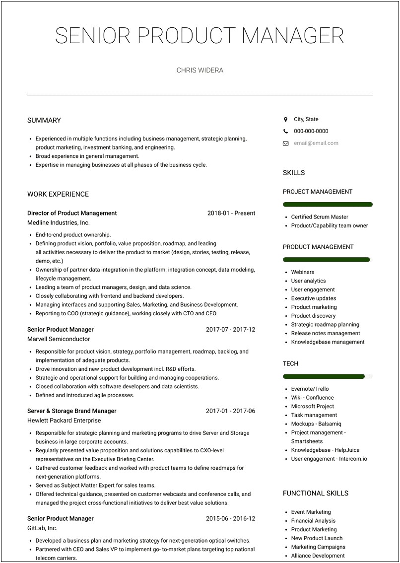 Sample Resume For Professional Manager