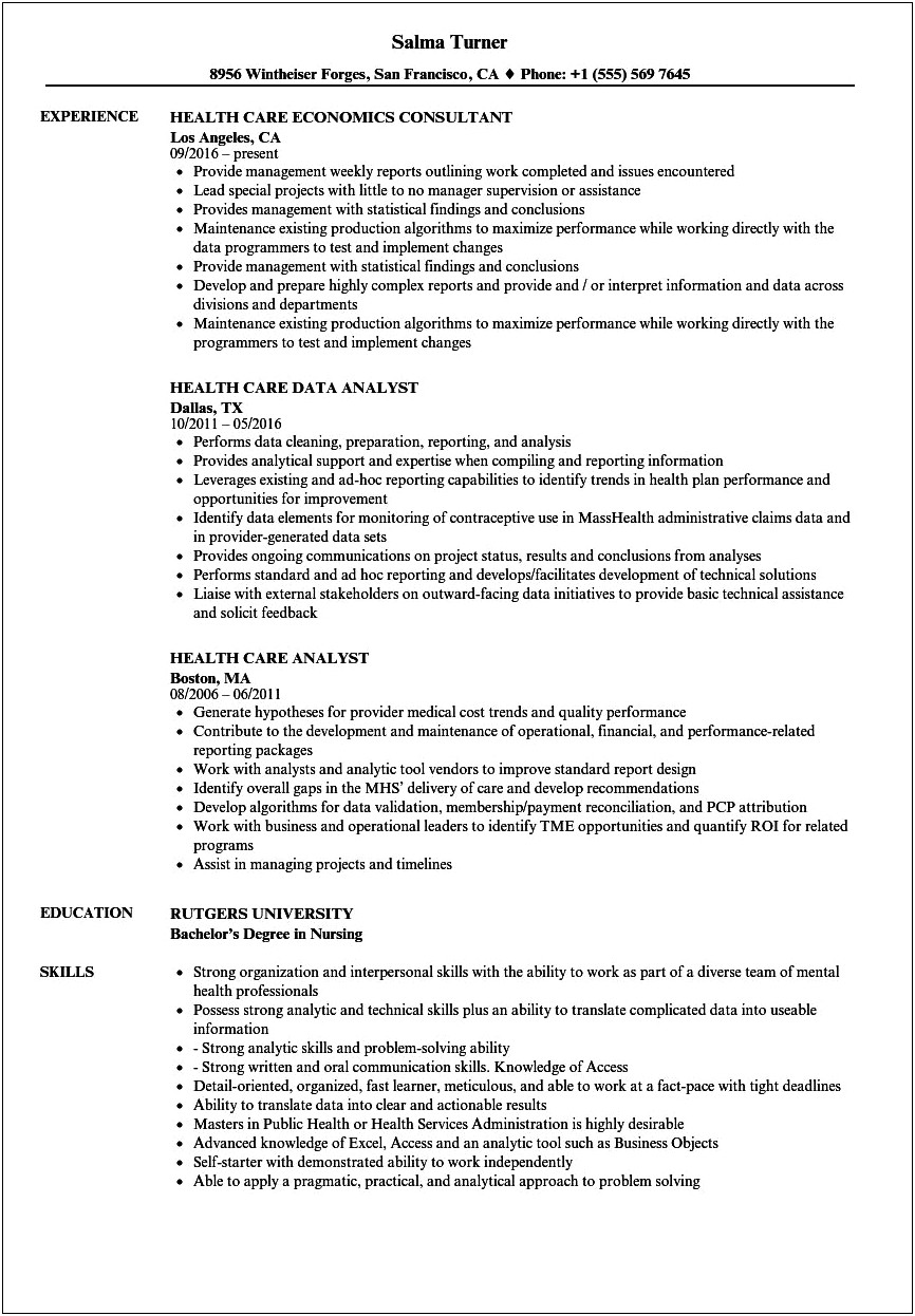 Sample Resume For Respite Worker