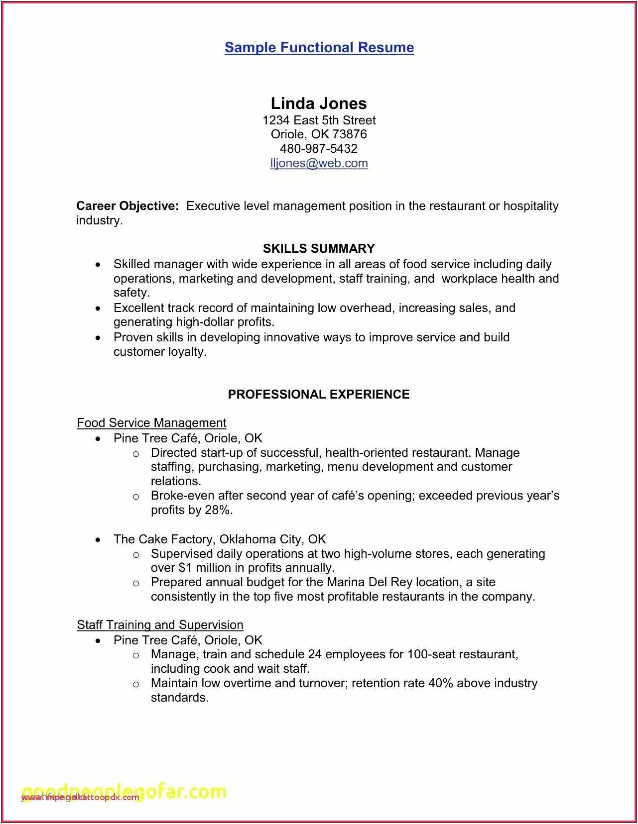 Sample Resume For Warehouse Executive
