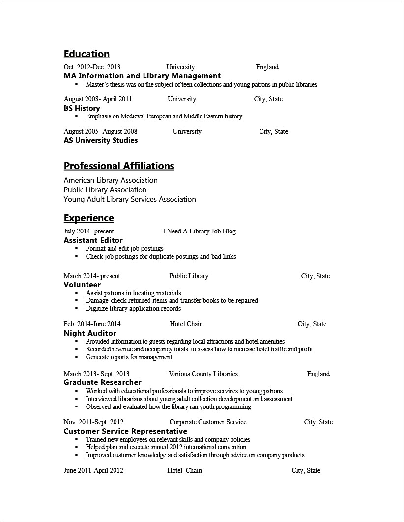 Sample Resume For Young Adult