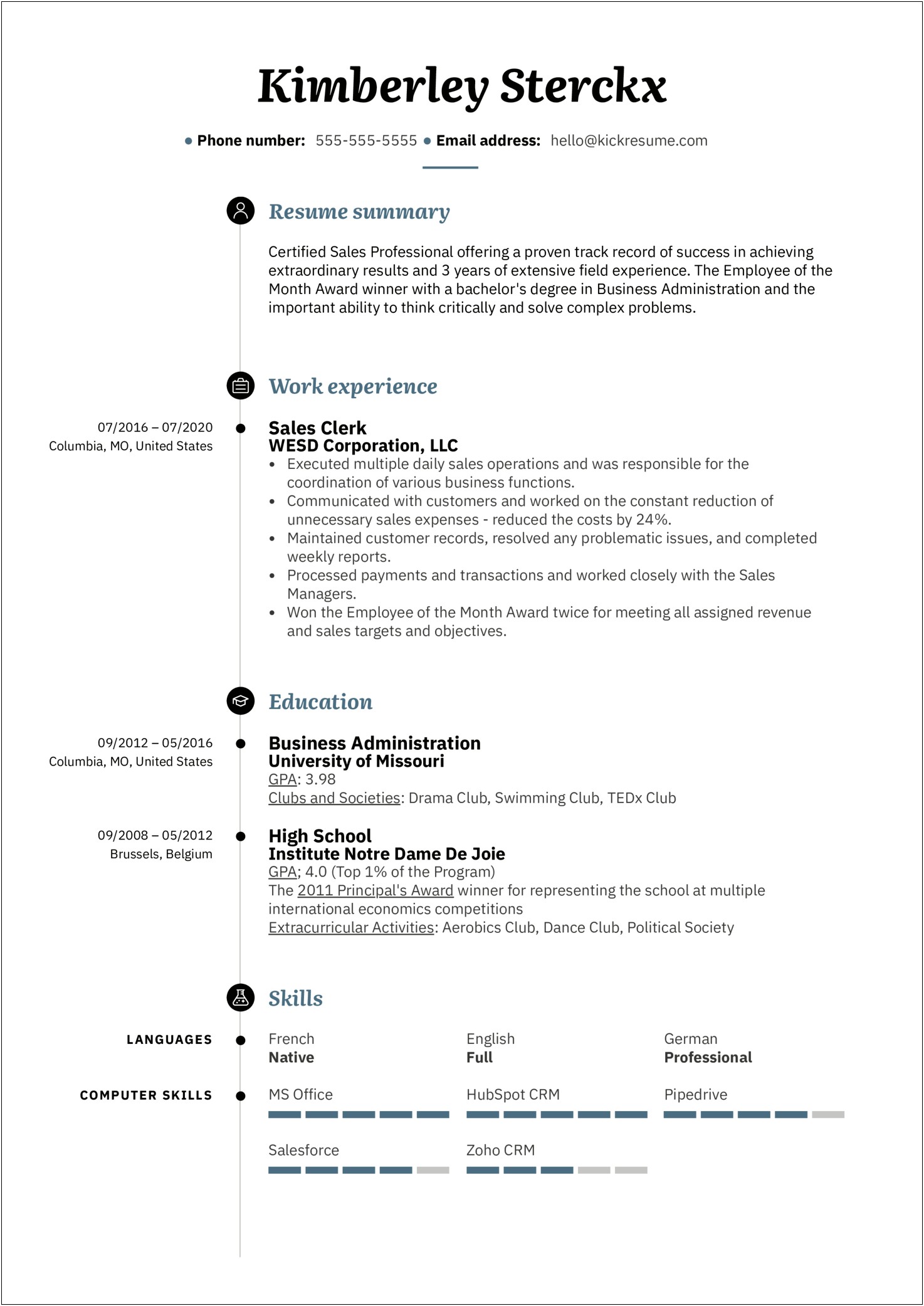 Sample Resume Format 2016 Usa