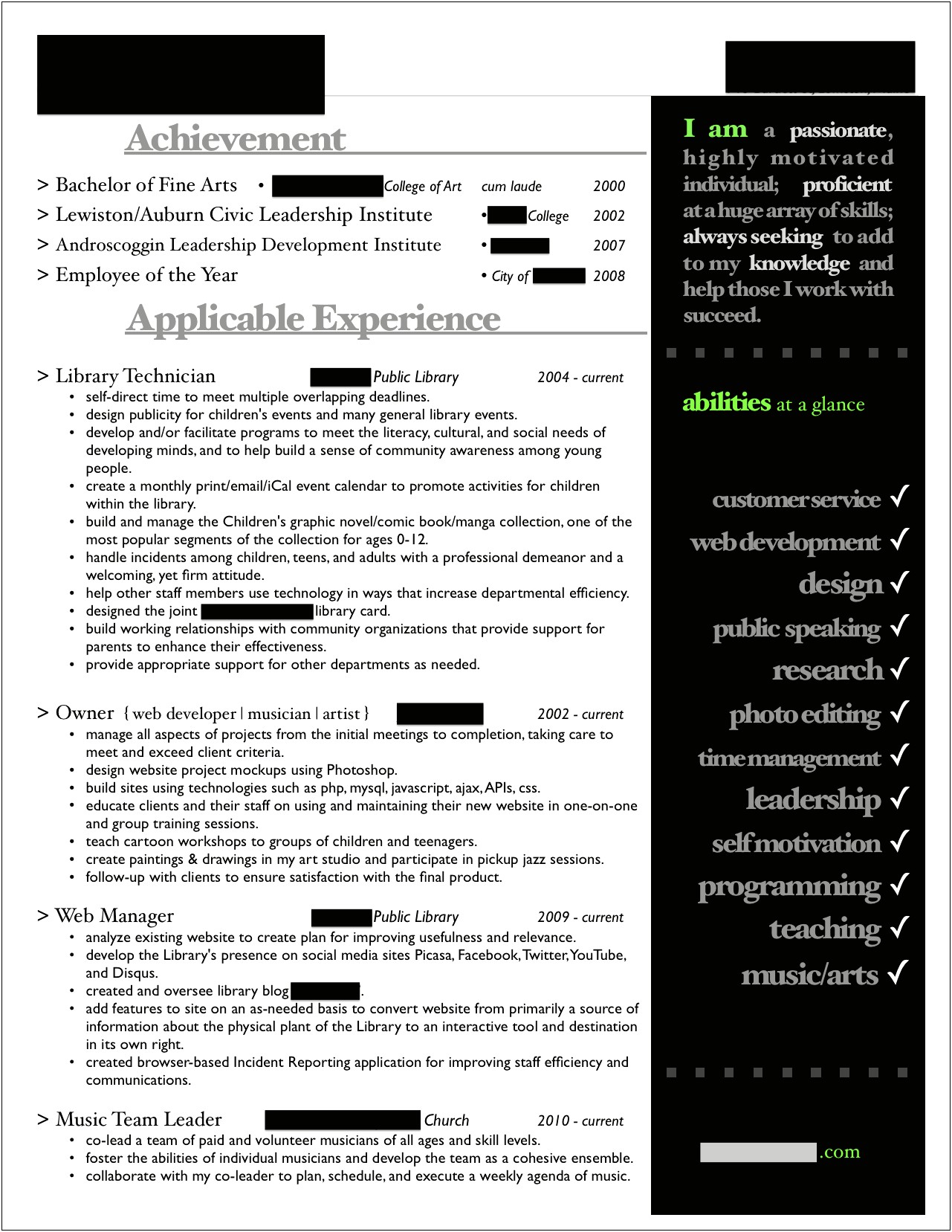 Sample Resume Format For Librarian