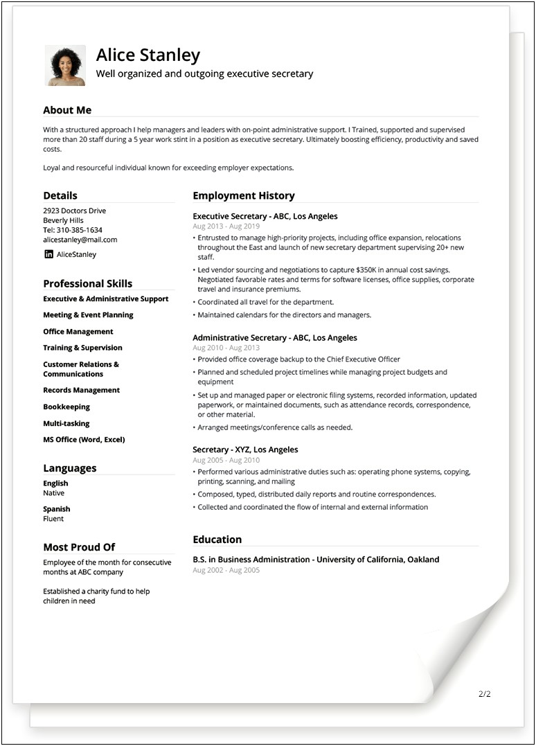 Sample Resume Format In Australia